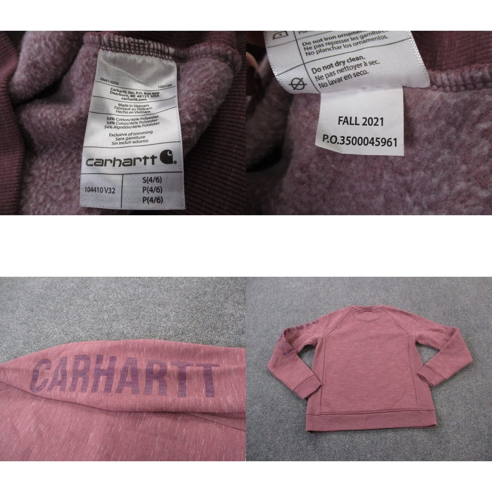 Carhartt Carhartt Sweatshirt Women S 4 6 Purple Relaxed Workwear Spellout Logo Pullover Size S / US 4 / IT 40 - 8 Thumbnail
