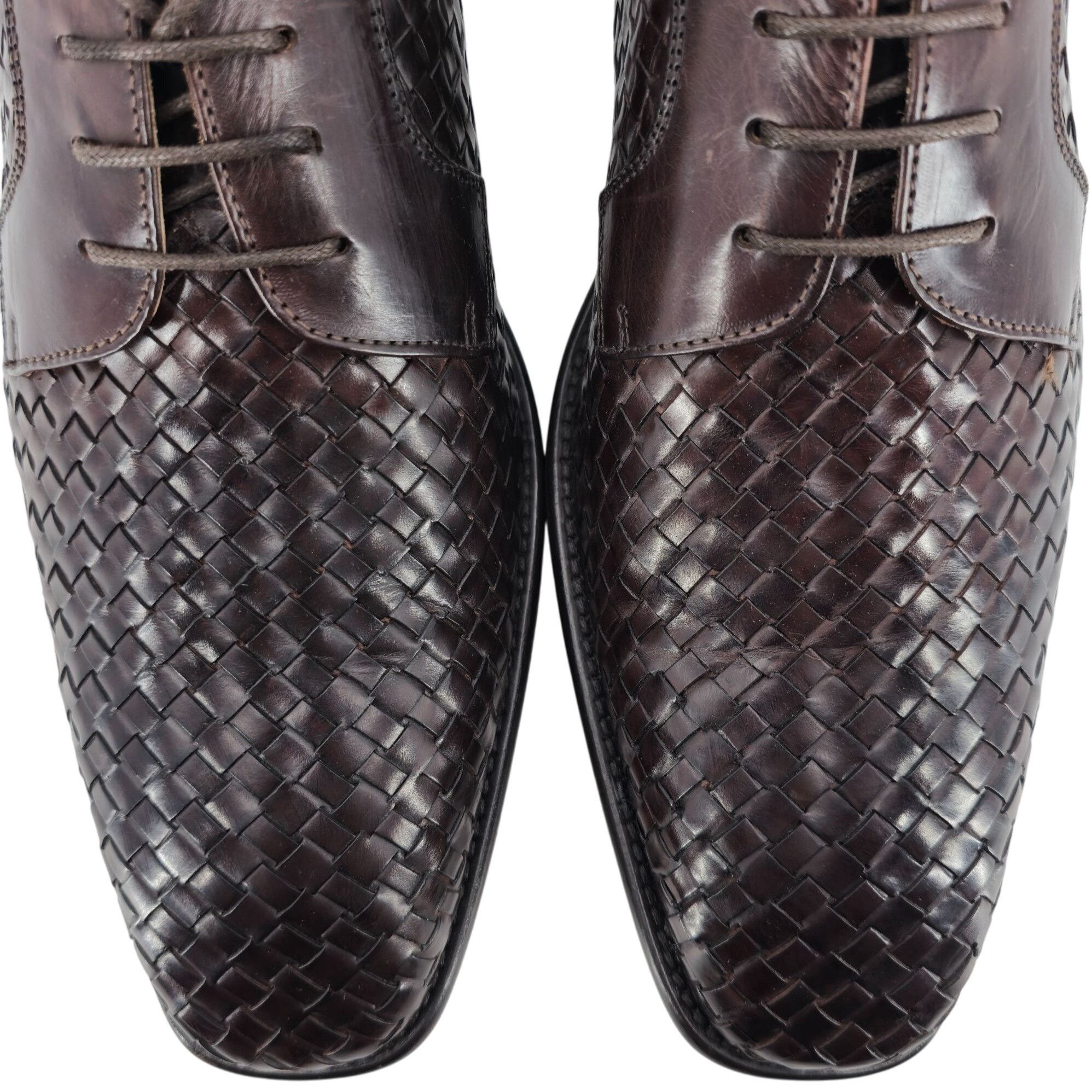 Paul Fredrick Paul Fredrick Italian Brown All Leather Woven Dress Shoes 12 Size US 12 / EU 45 - 10 Thumbnail