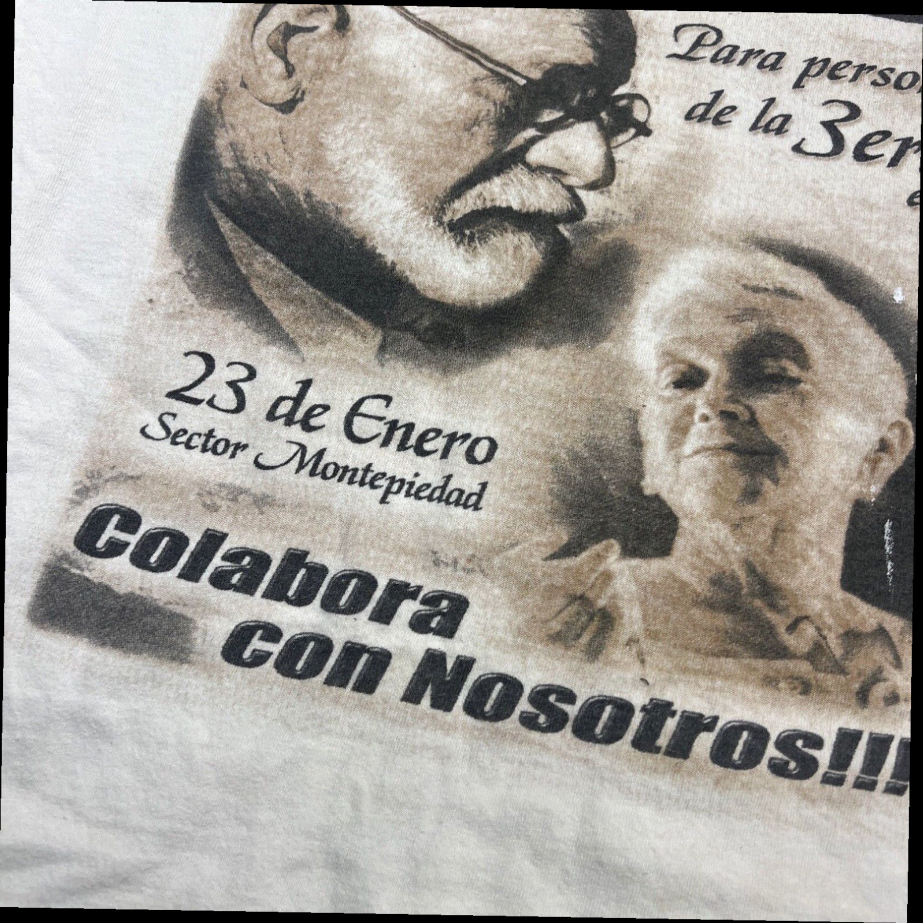Vintage Comedor San Luis Colabra Con Nosotros Shirt Size Large White Spanish 90s Vintage Size US L / EU 52-54 / 3 - 3 Thumbnail