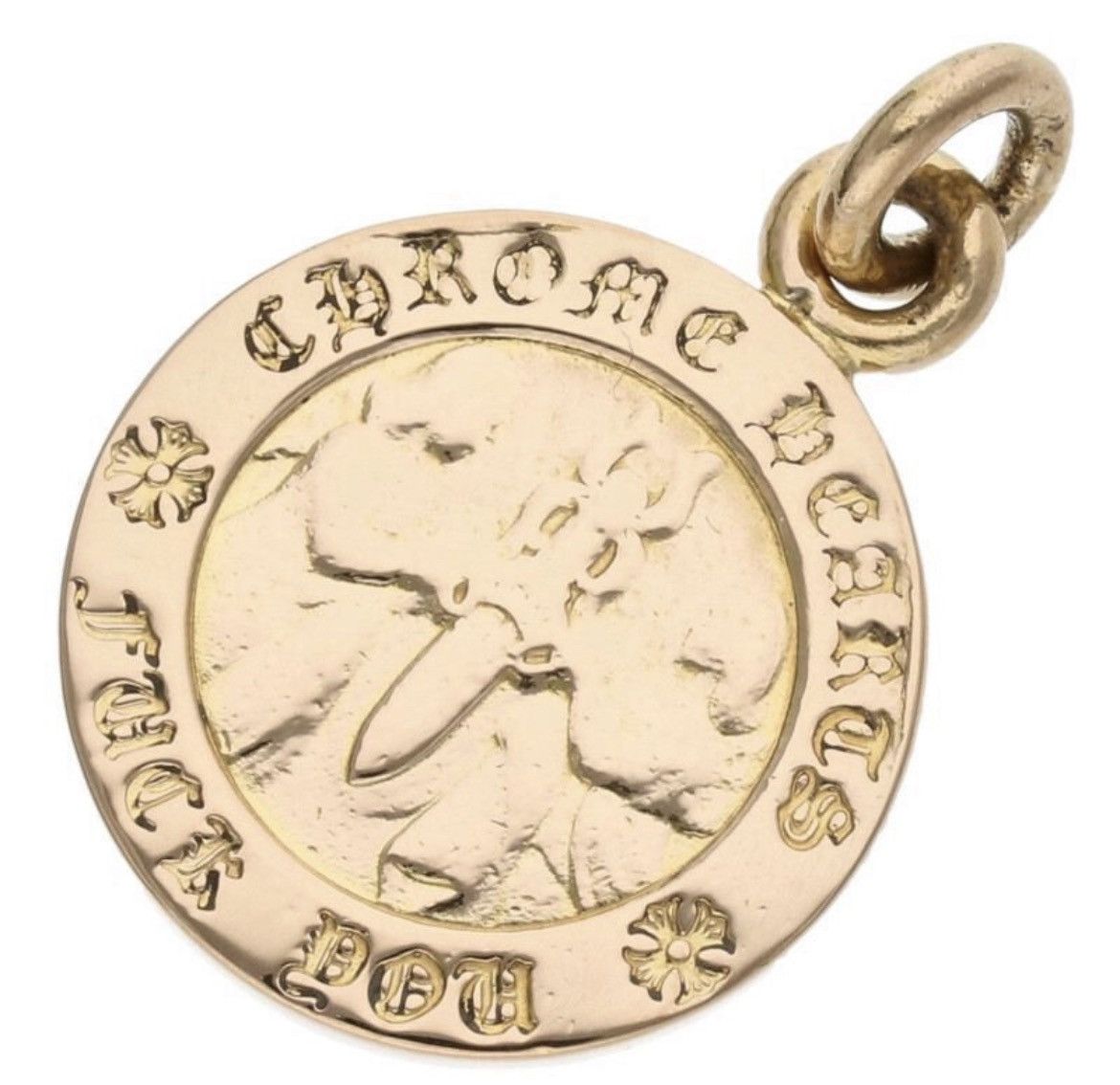 Chrome Hearts Chrome Hearts 22K Gold Angel Medal Charm Necklace Size ONE SIZE - 1 Thumbnail