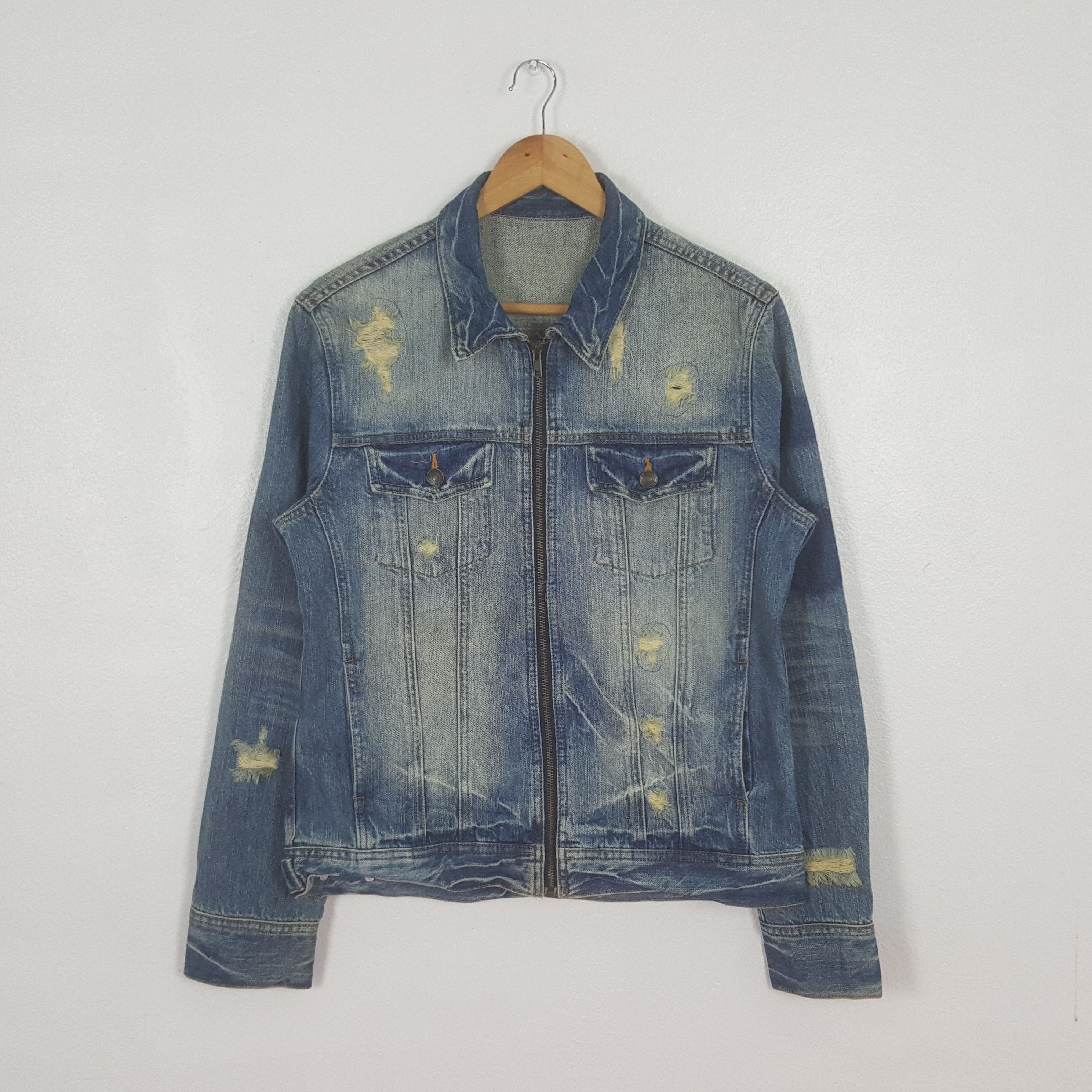 Levi's Vintage Levi's American Distressed Denim Jacket C321N3 Size US S / EU 44-46 / 1 - 1 Thumbnail