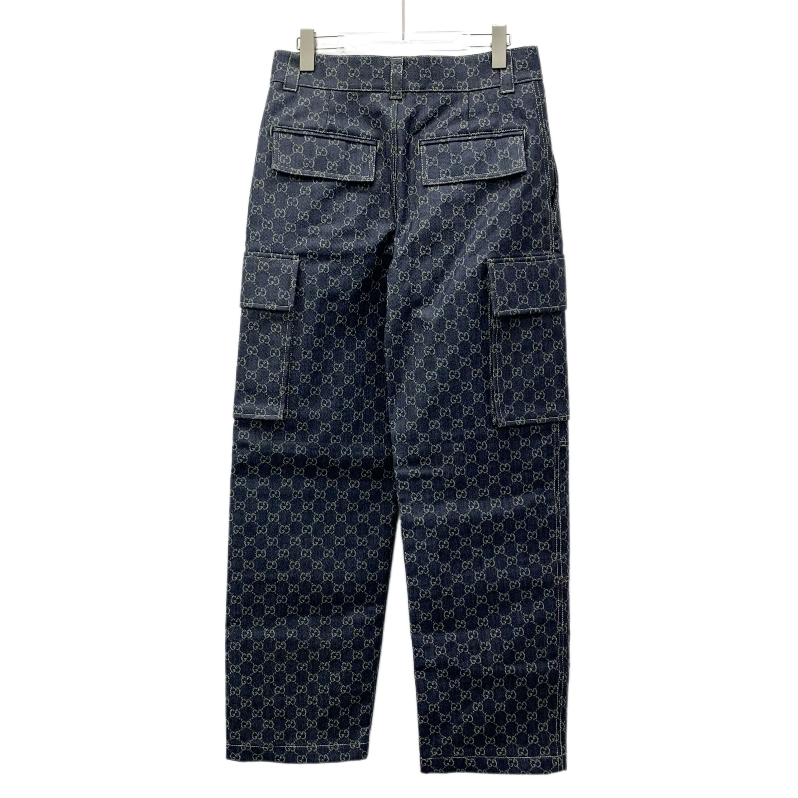 Gucci Gucci Cotton Cargo Jeans Logo Jacquard Navy (XS) Size US 28 / EU 44 - 8 Thumbnail