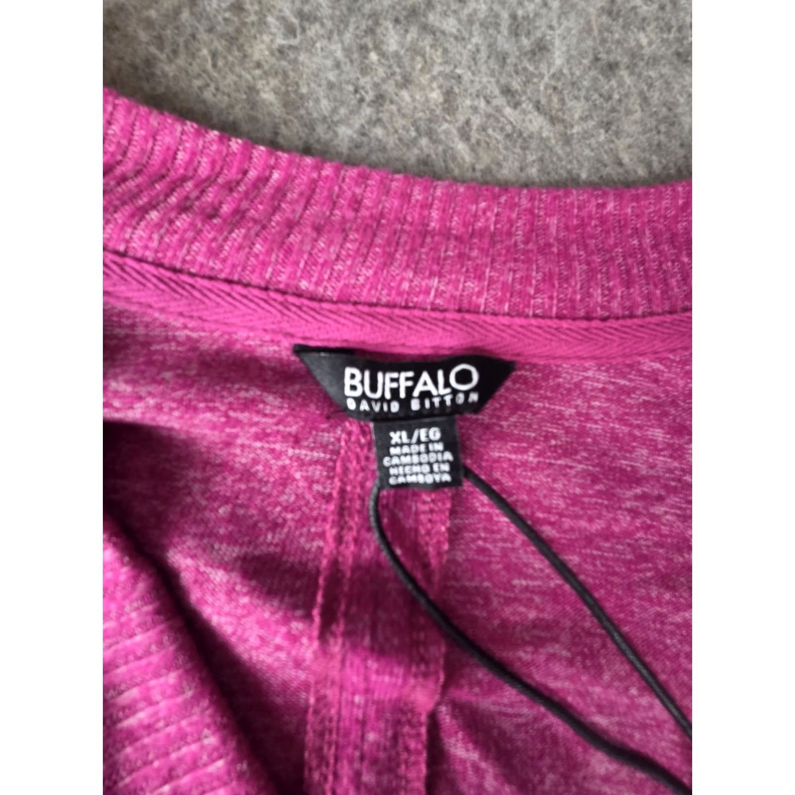 Vintage Buffalo Sweater Women XL Raspberry V-Neck Pullover Super Soft Cozy NWT David Bitton Size XL / US 12-14 / IT 48-50 - 3 Thumbnail