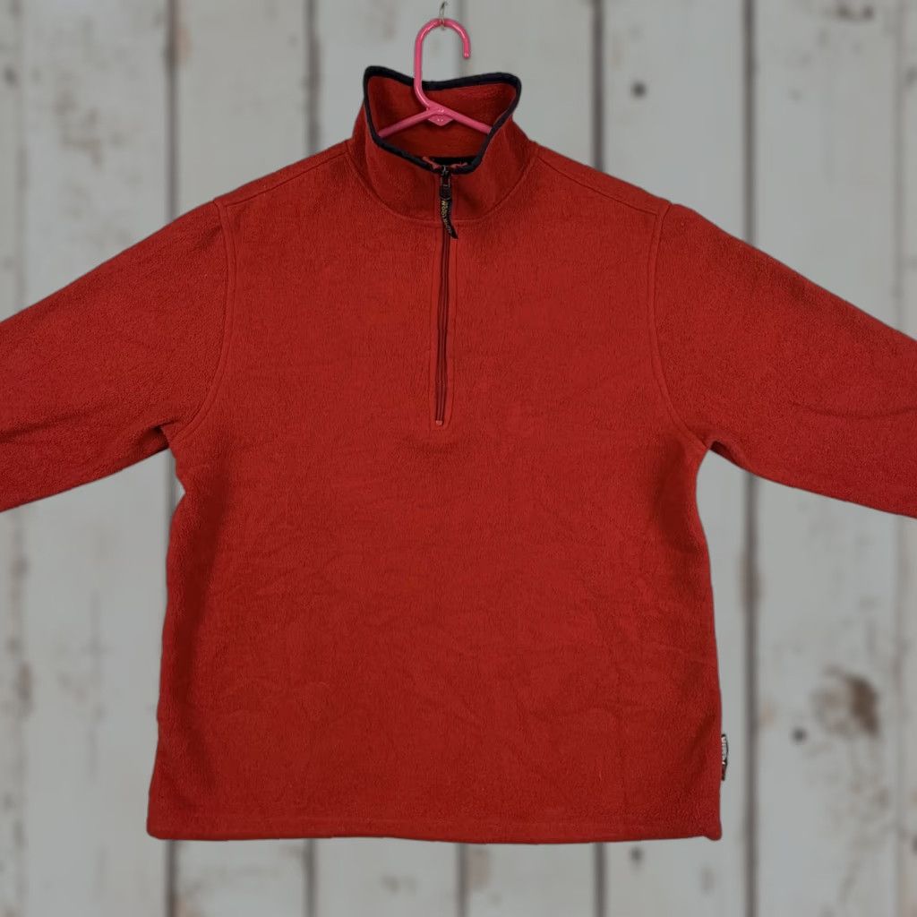 Vintage Woolrich Sweater Pullover Mens Medium Red Fleece 1/4 Zip Mock Neck Outdoor Hiking Size US L / EU 52-54 / 3 - 1 Thumbnail