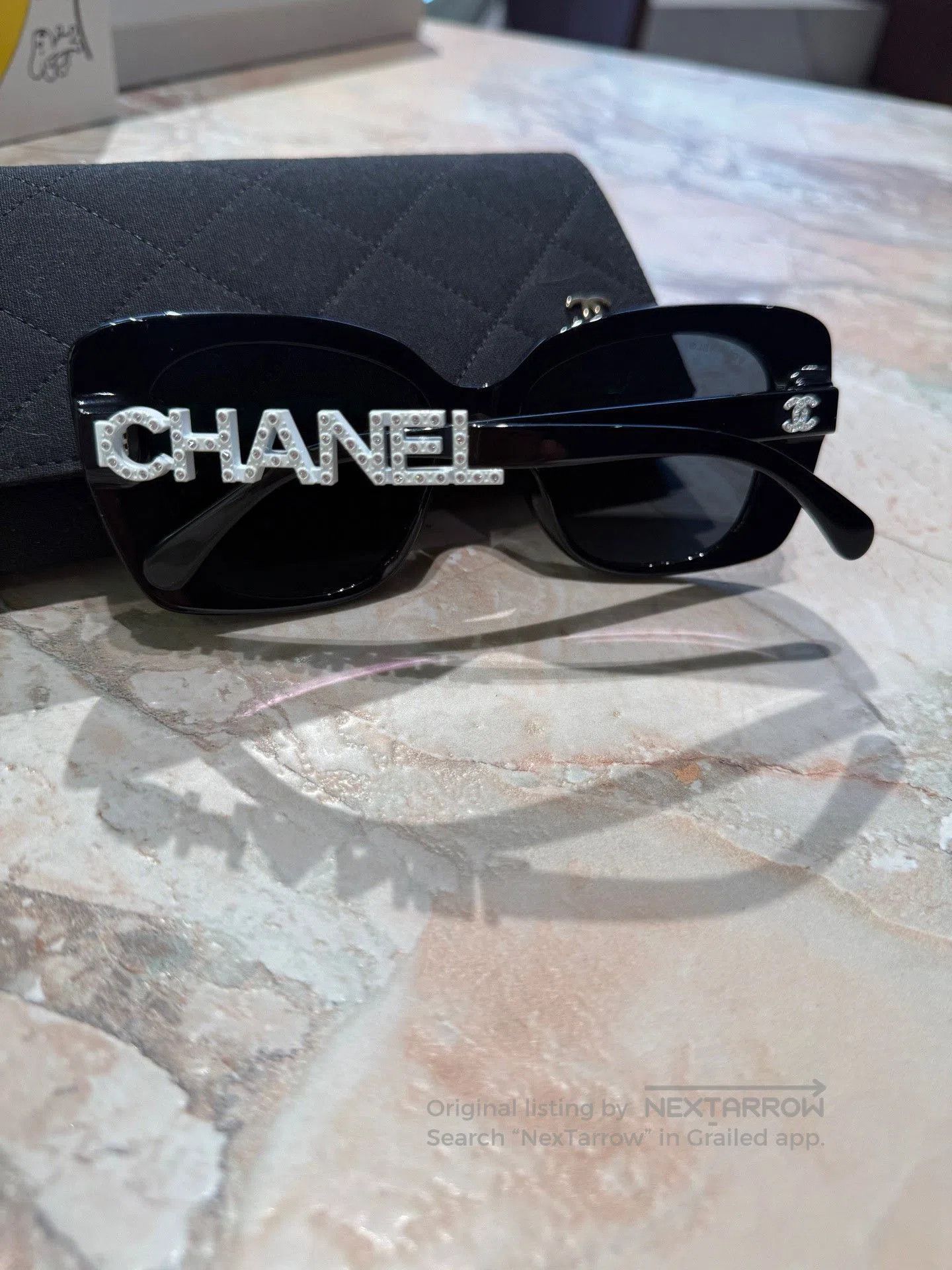 Chanel Chanel Rhinestone Butterfly White Cat Eye Sunglasses. Size ONE SIZE - 8 Thumbnail