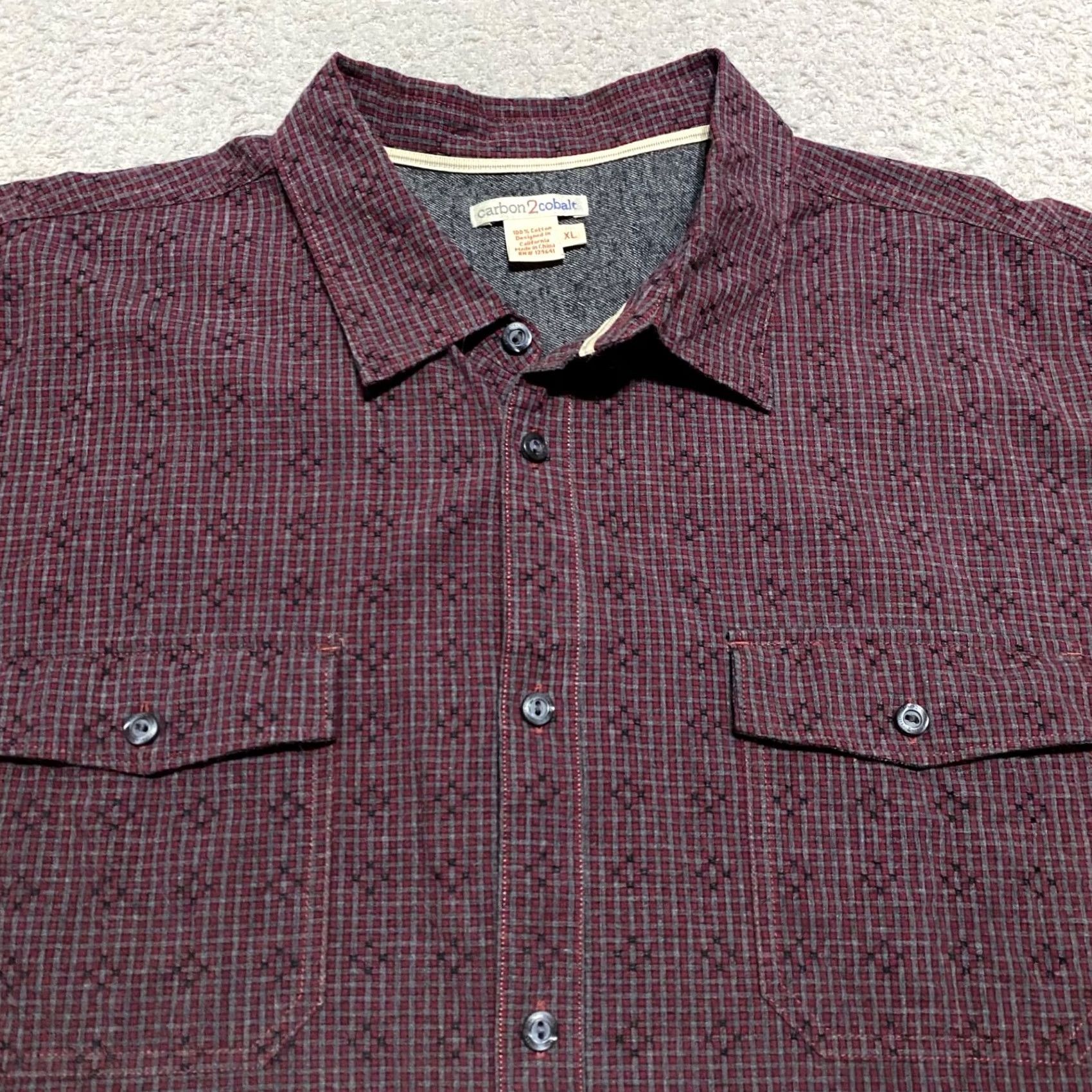 Carbon2Cobalt Carbon 2 Cobalt Mens XL Shirt Multicolor Plaid Check Long Sleeve Button-Front - 1970 Size US XL / EU 56 / 4 - 6 Thumbnail