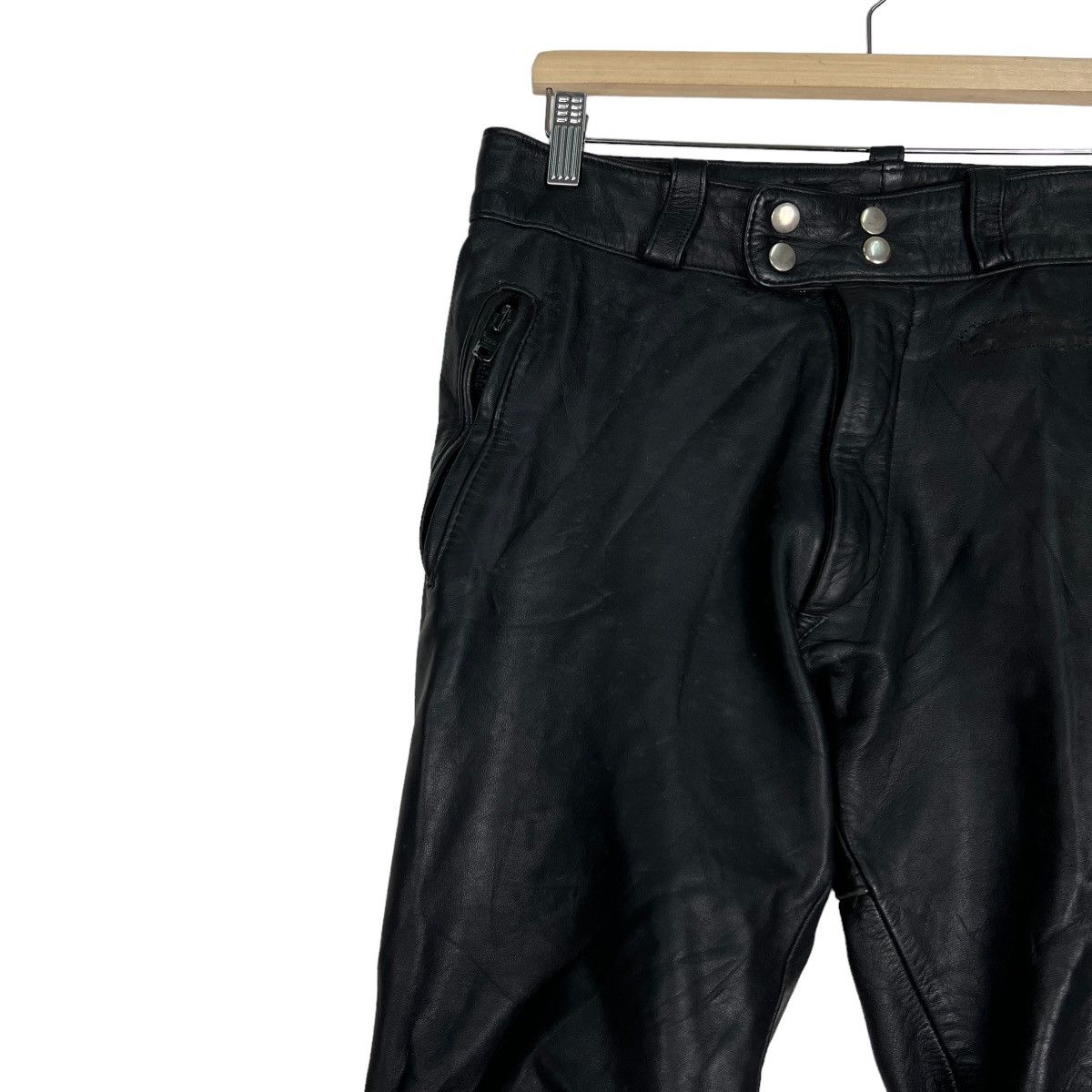 Japanese Brand × Y'2 Leather 🔥 ECHTES LEATHER MOTO RIDER PANTS Size US 30 / EU 46 - 7 Thumbnail