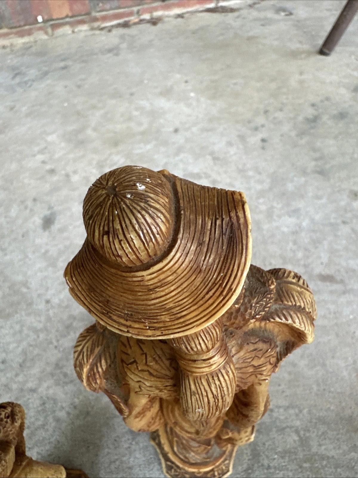 Designer Vintage Hand Carved Wooden Asian Statues Mid Century Size ONE SIZE - 9 Thumbnail