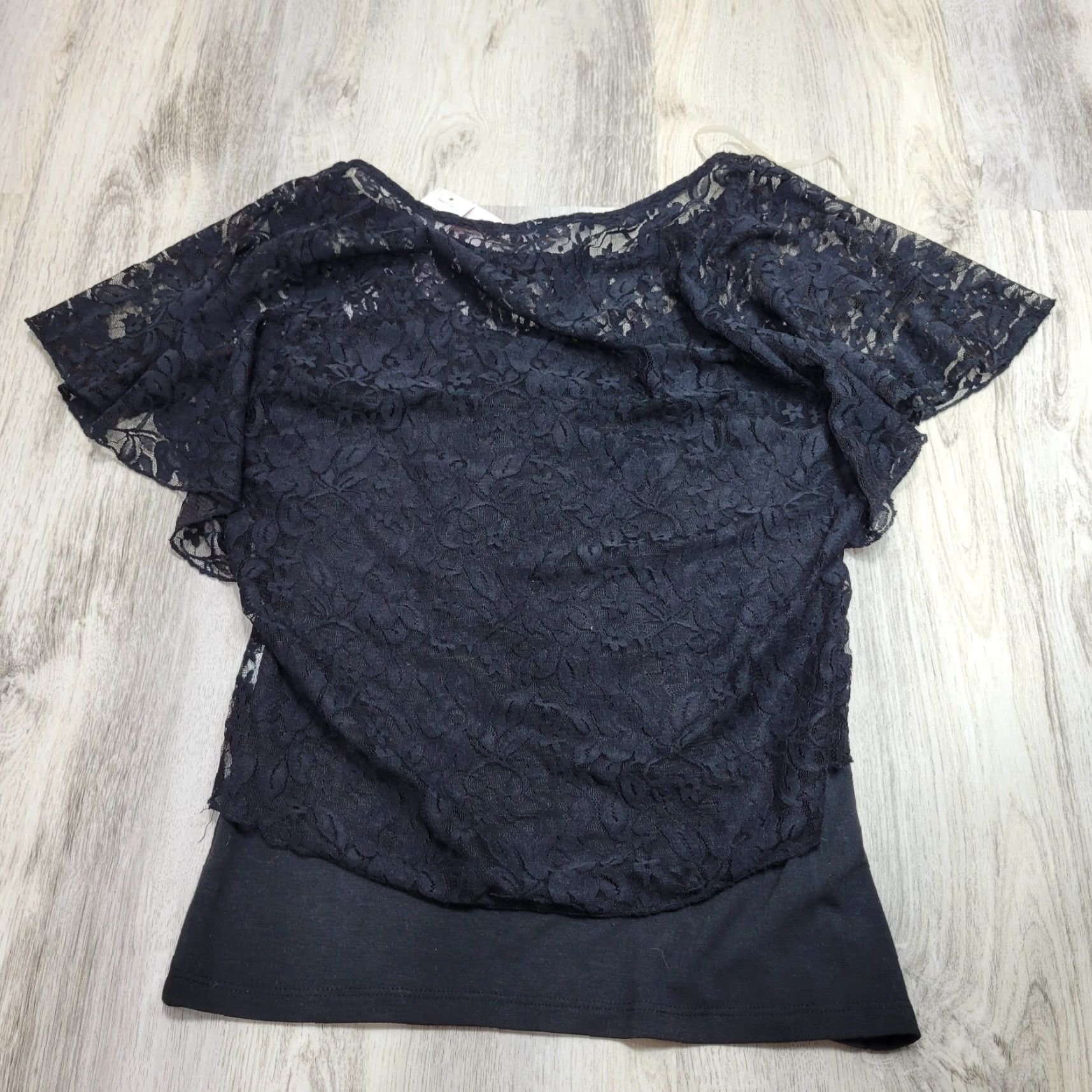 Vintage Free 2 Luv Lace Layered Lace Floral Shirt High Low Sz S NWT Black Size S / US 4 / IT 40 - 4 Thumbnail
