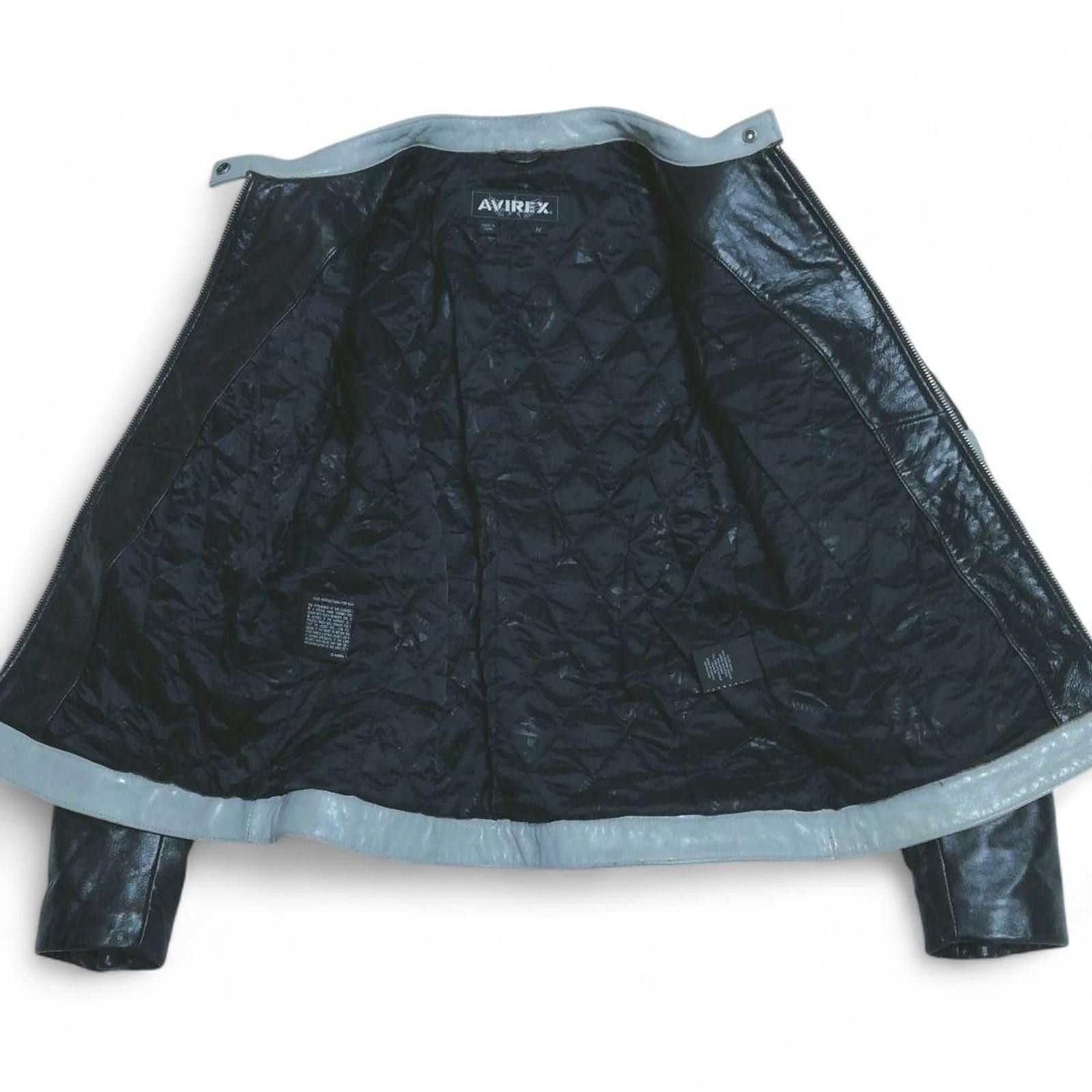 Avirex Avirex - Motorcycle Leather Jacket Black Light Blue Size ONE SIZE - 7 Thumbnail