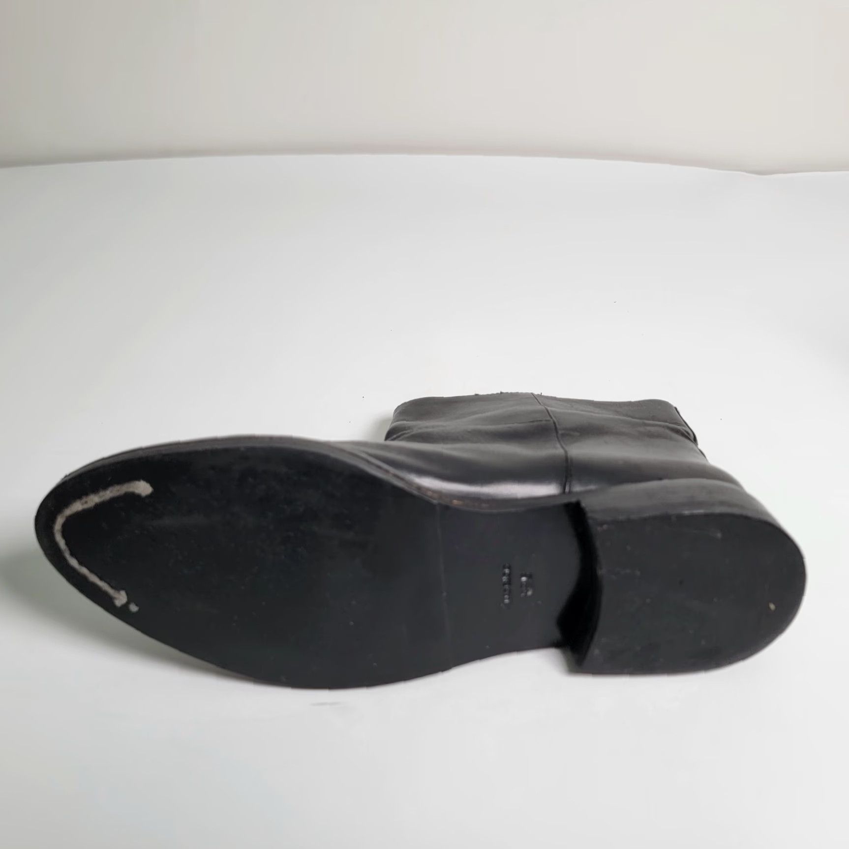 Vintage Theyskens’ Theory Black Boots Ankle Flat Boot Mid-Calf Leather Non-Slip Italy 8M Womens Fall Winter EU 38.5 Casual Shoes Size US 8 / IT 38 - 8 Thumbnail
