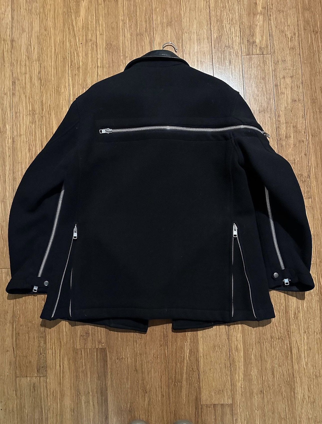 Yohji Yamamoto Yohji Yamamoto BackZip Heavy Wool Leather Jacket Size US XL / EU 56 / 4 - 2 Thumbnail