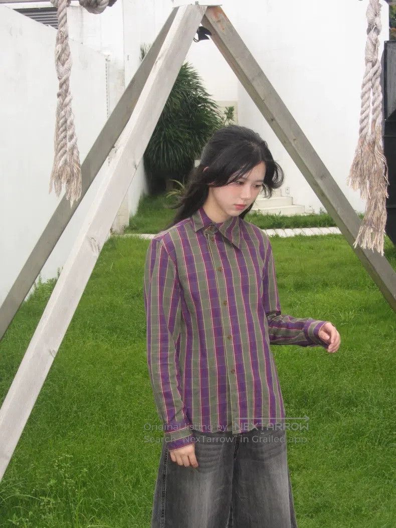 Vivienne Westwood Vivienne Westwood Plaid Shirt, Purple Green Plaid, Pure Co Size M / US 6-8 / IT 42-44 - 2 Thumbnail