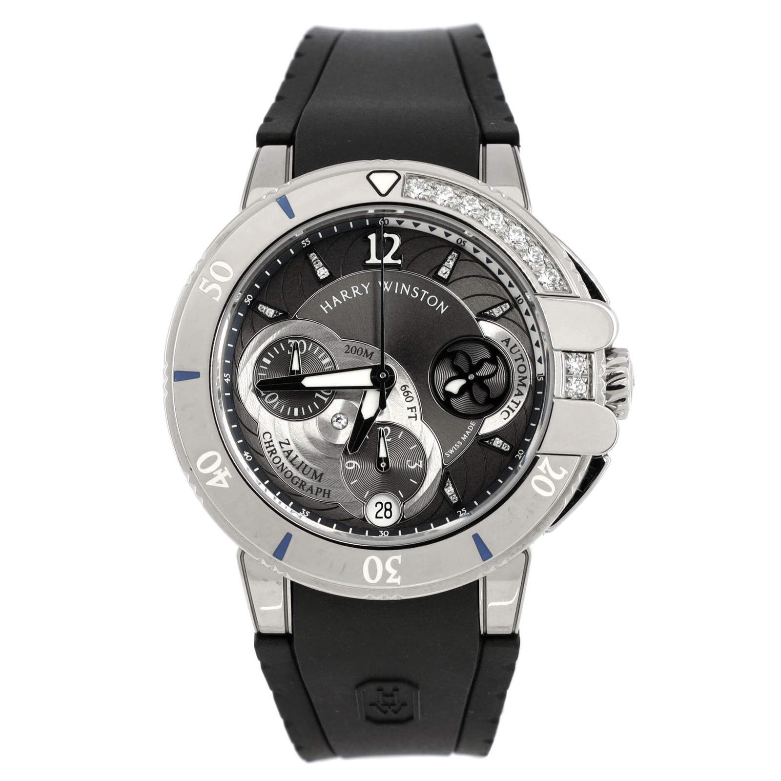 image of Harry Winston Ocean Sport Chronograph Automatic Watch Zalium And Rubber in Grey, Women's