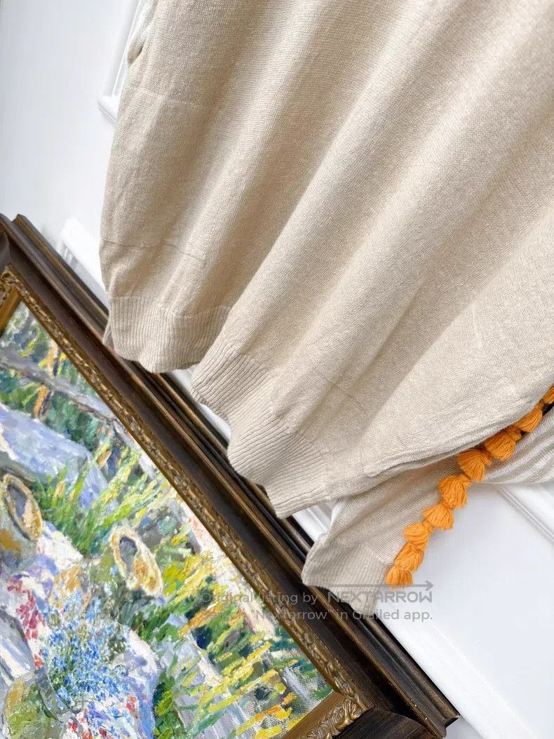 Loewe Loewe Beige Multicolor Fringe Shoulder Knit Oversized Top Size US S / EU 44-46 / 1 - 5 Thumbnail