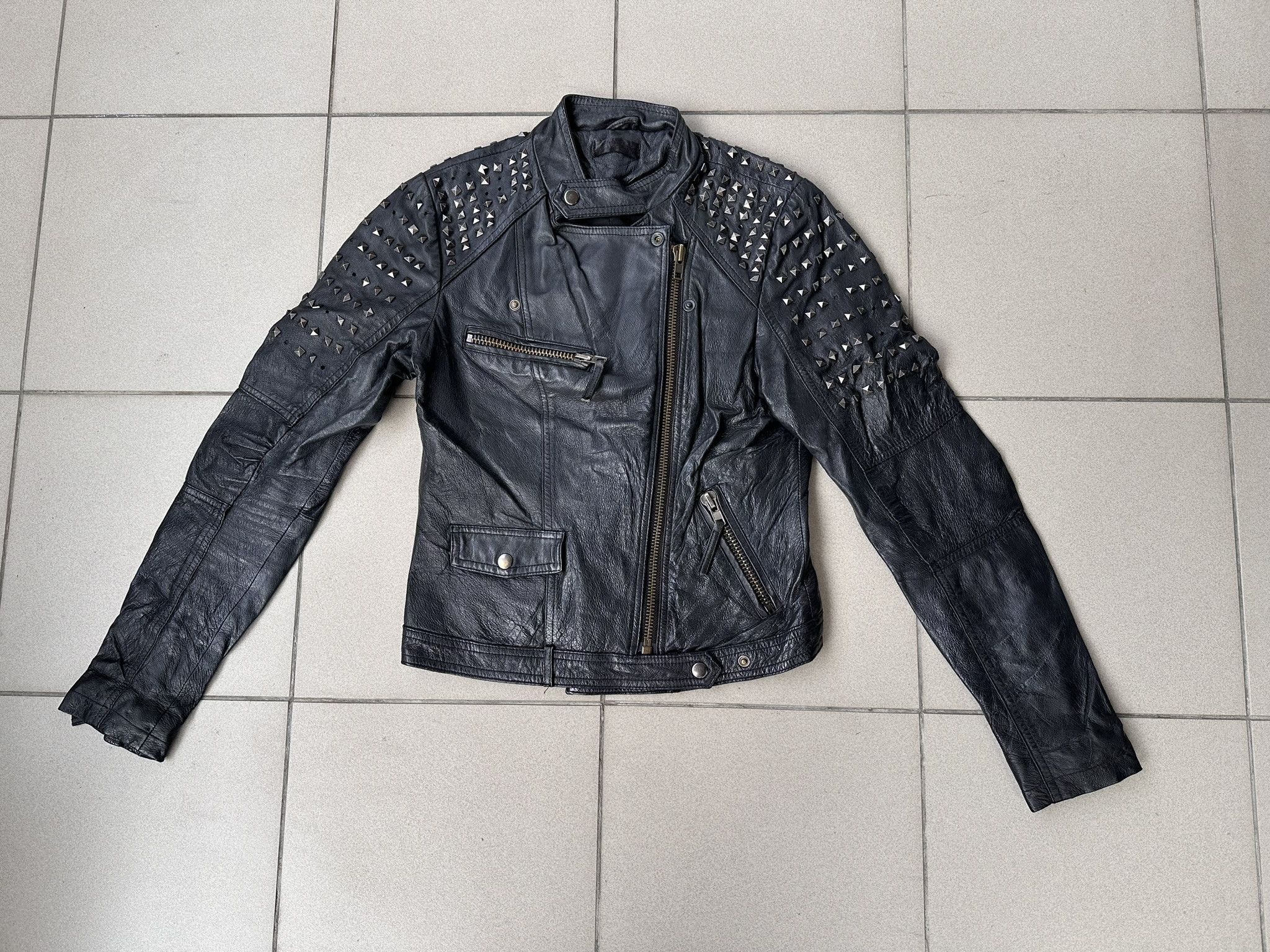 Leather × Vintage Vintage Leather biker jacket avant garde archive metal Size M / US 6-8 / IT 42-44 - 7 Thumbnail