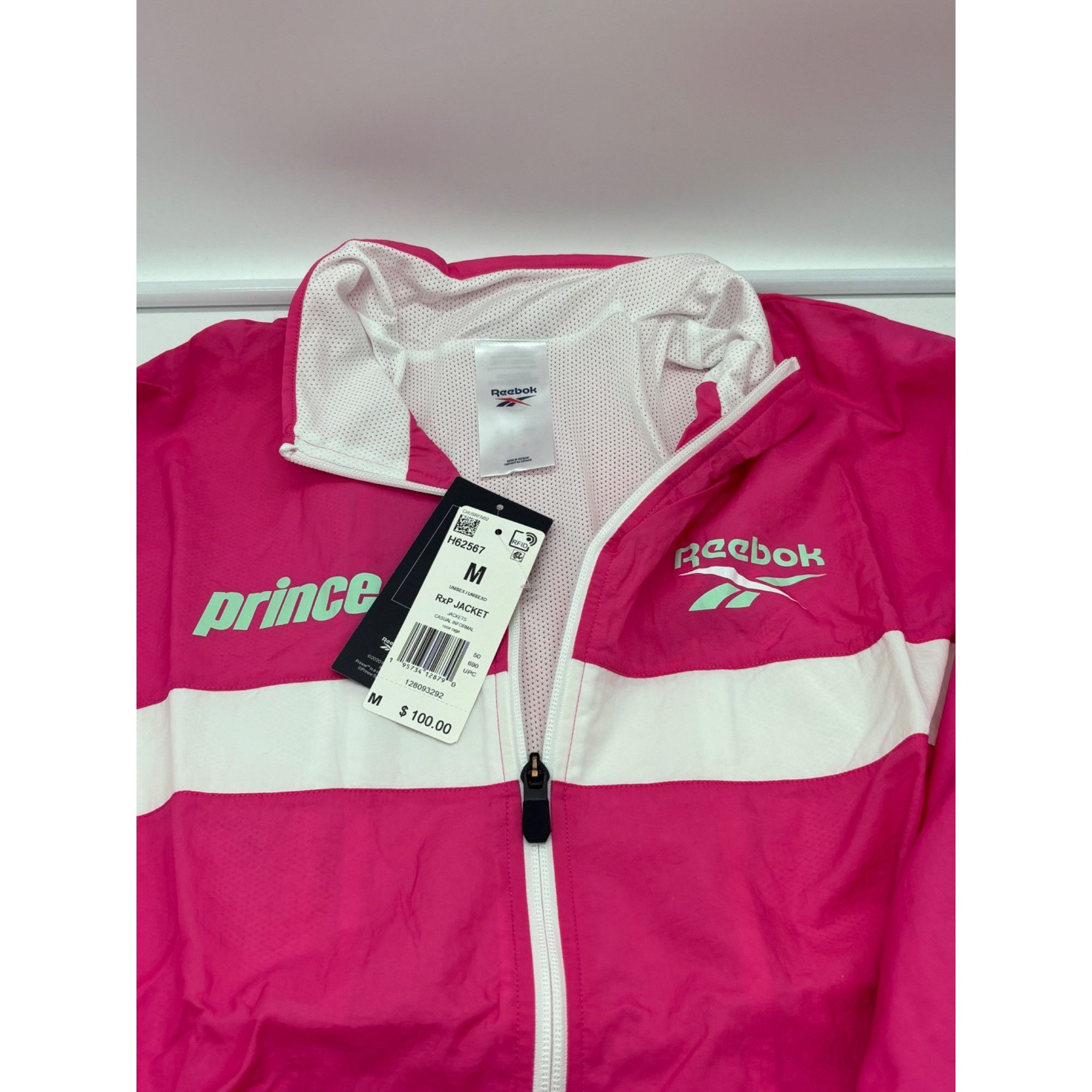 Reebok $100.00 Reebok Unisex Prince Jacket In Rose Rage, Sz. M Size M / US 6-8 / IT 42-44 - 5 Thumbnail