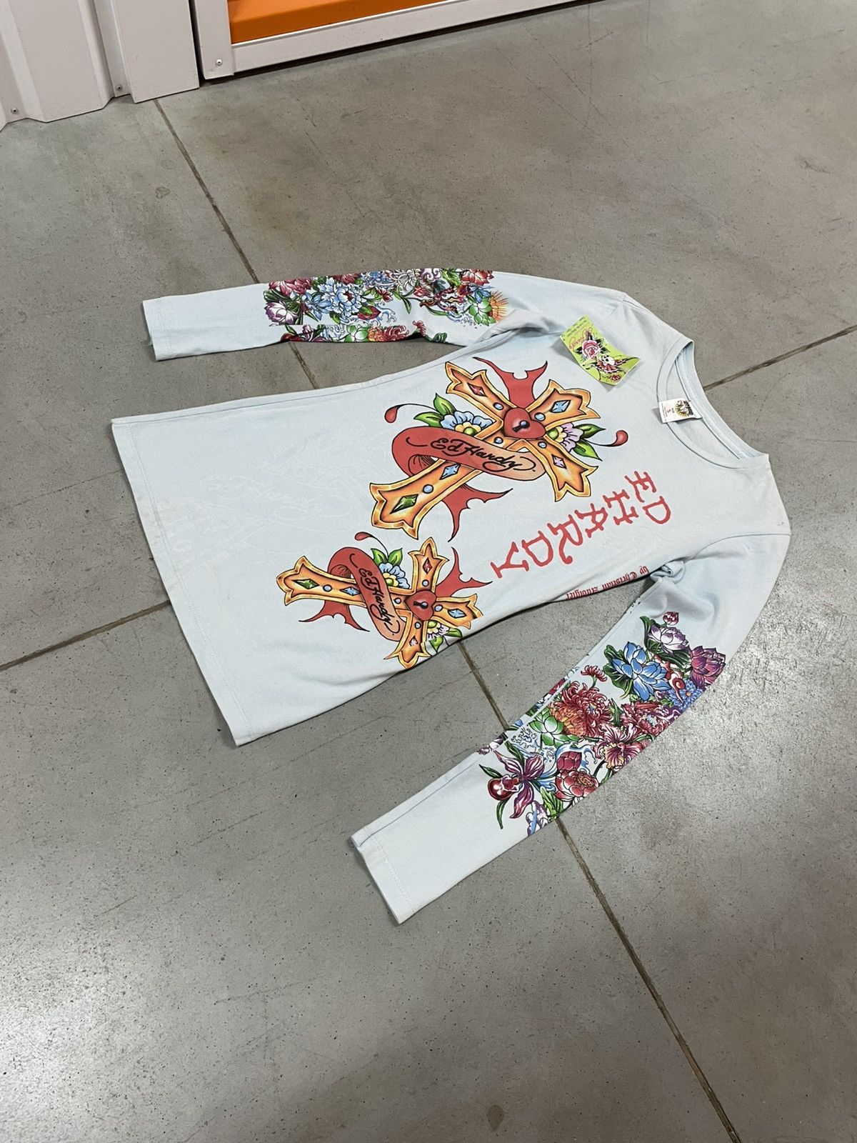 Ed Hardy 🔥NWT🔥 Women’s Vintage Ed Hardy Dress Long Sleeve Tee Shirt Size S / US 4 / IT 40 - 6 Thumbnail