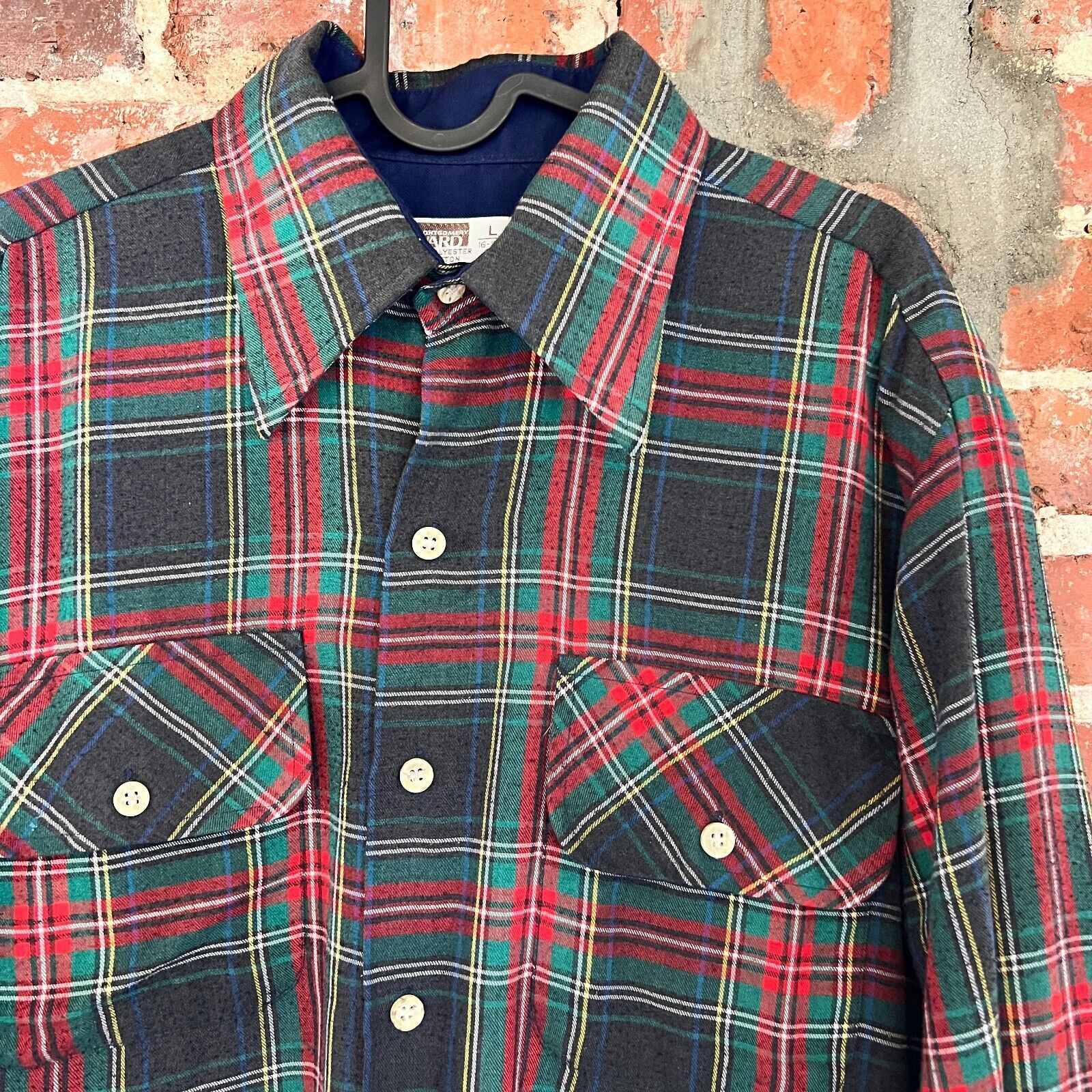 Original Montgomery Vintage Montgomery Ward Men's Flannel Shirt 16-16.5 Size L Size US L / EU 52-54 / 3 - 1 Thumbnail
