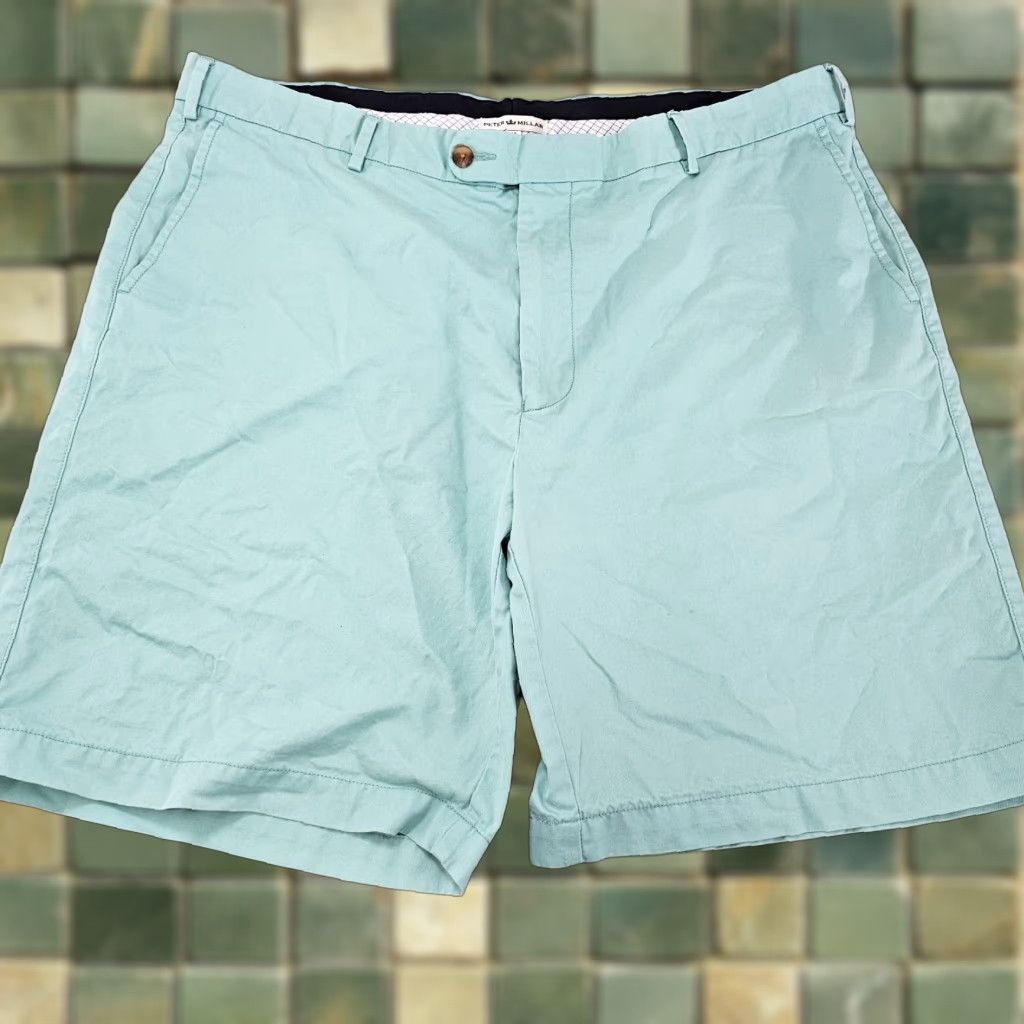 Peter Millar Peter Millar Shorts Mens Size 40 Light Blue Cotton Knit Chinos Golf Slim/Regular Mens Size US 40 / EU 56 - 1 Thumbnail