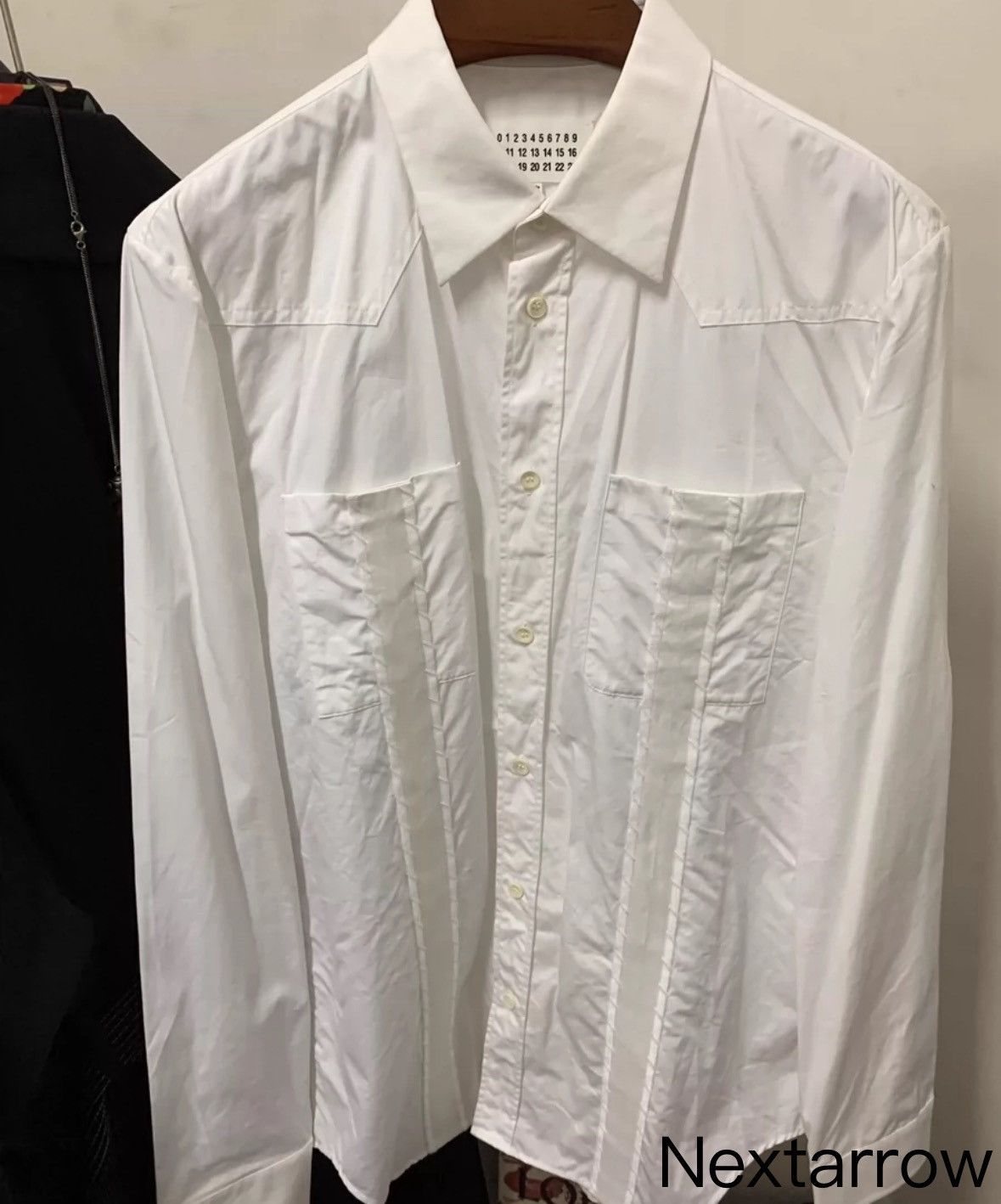 Maison Margiela MAISON MARGIELA Poplin Spliced White Shirt2412-Nextarrow Size US M / EU 48-50 / 2 - 1 Thumbnail
