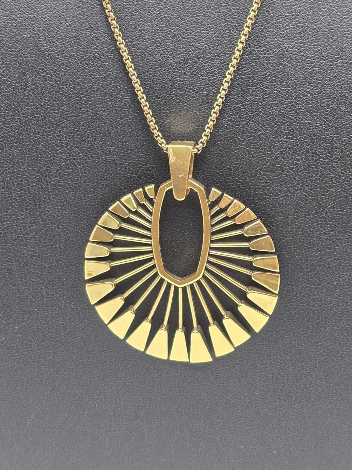 Other Kendra Scott Gold Tone Sunburst Pendant Necklace 32" Size ONE SIZE - 2 Thumbnail