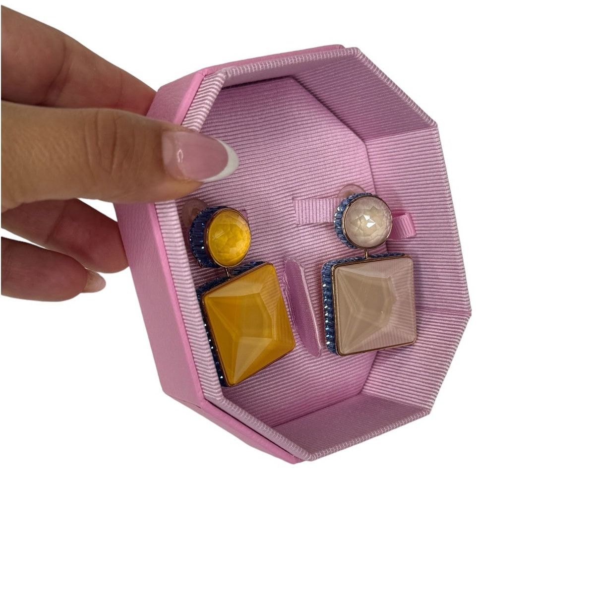 Swarovski Swarovski Chroma clip earrings Asymmetrical designSquare cut Size ONE SIZE - 3 Thumbnail
