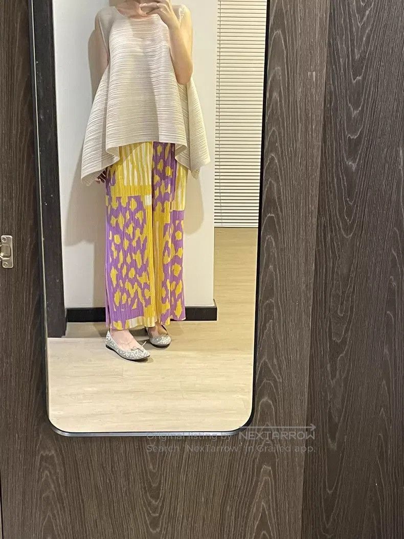Issey Miyake Issey Miyake size:5 Purple Leopard Print Pants Size 22" - 2 Thumbnail