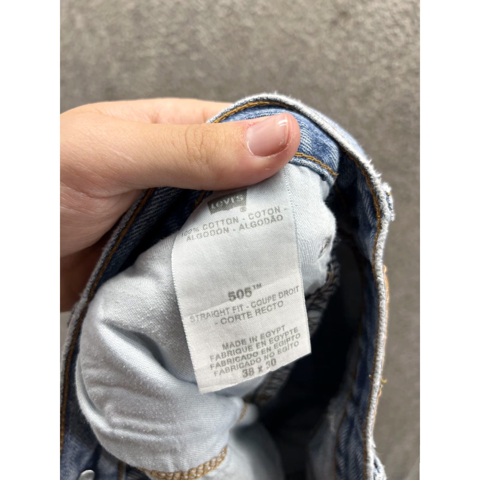 Levi's Levis 505 Jeans Mens 38x30 Blue Regular Fit Straight Denim Light Wash Jeans Size US 38 / EU 54 - 3 Thumbnail