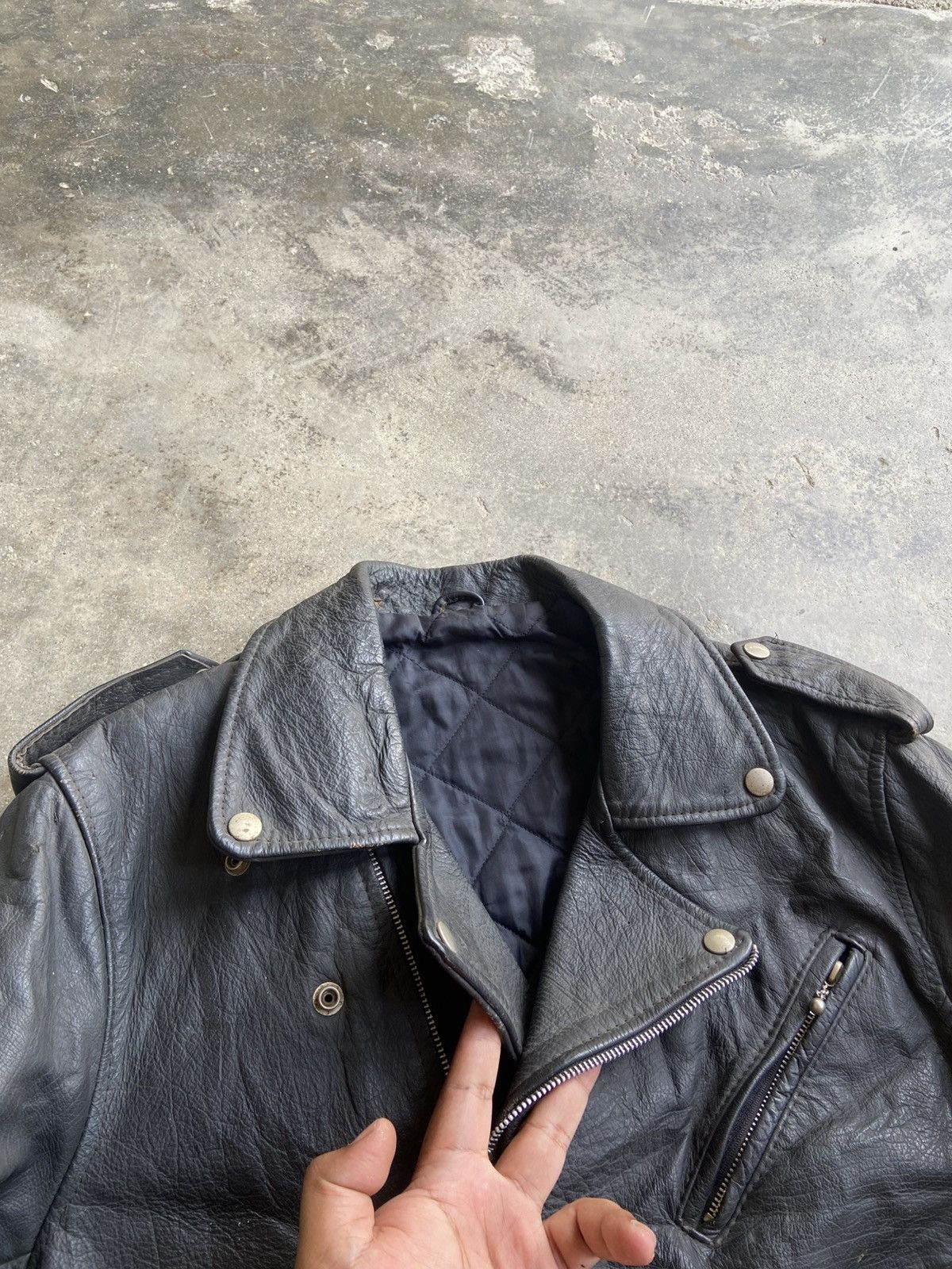 Vintage MARLON BRANDO VTG DOUBLE COLAR GENUINE LEARHER JACKET Size US M / EU 48-50 / 2 - 10 Thumbnail