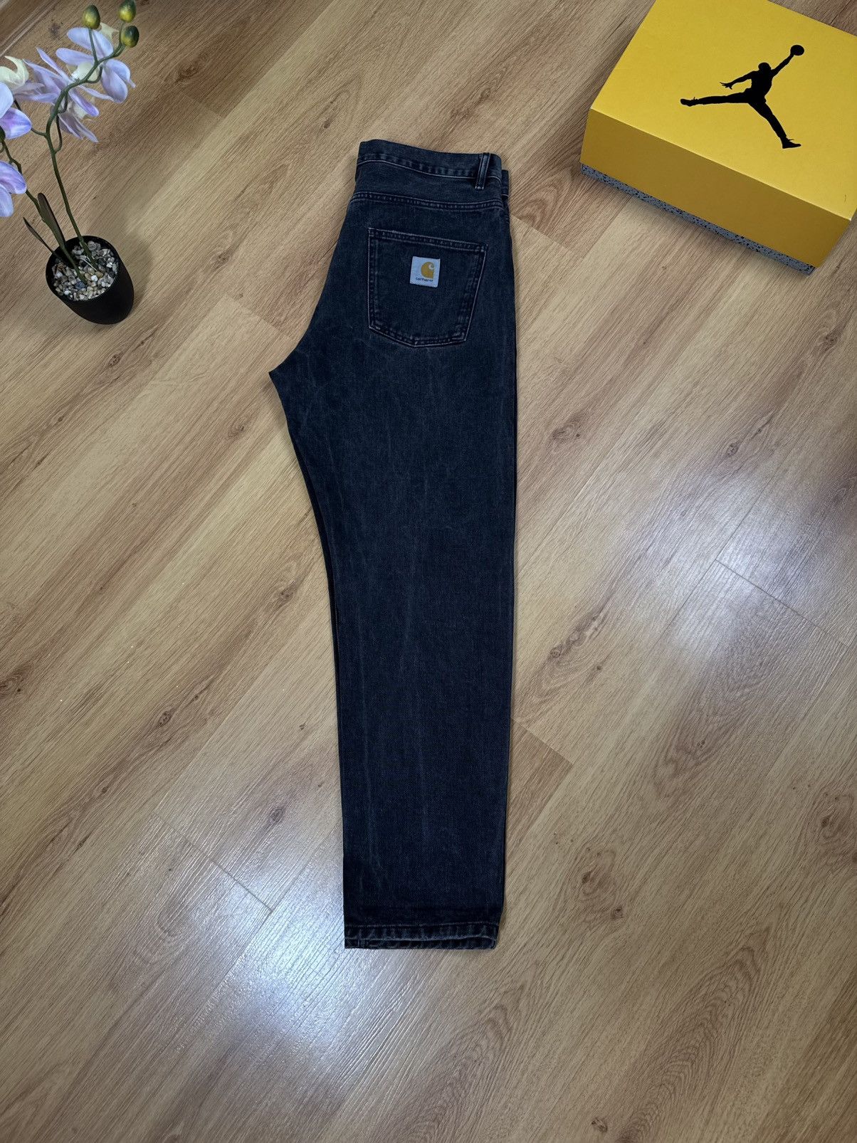Carhartt Wip Carhartt WIP Newel Pants Denim Men Black 31 L Washed Jeans Size US 31 - 17 Thumbnail