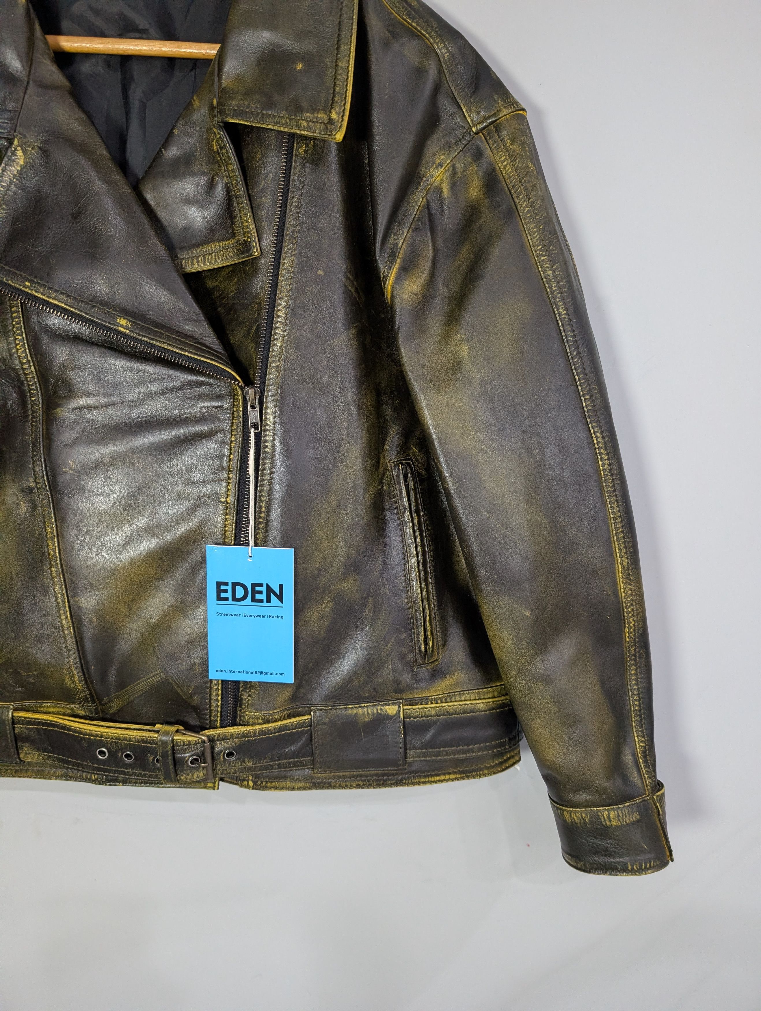 Vintage Oversized Vintage 90s Leather Jacket Retro Size M / US 6-8 / IT 42-44 - 5 Thumbnail