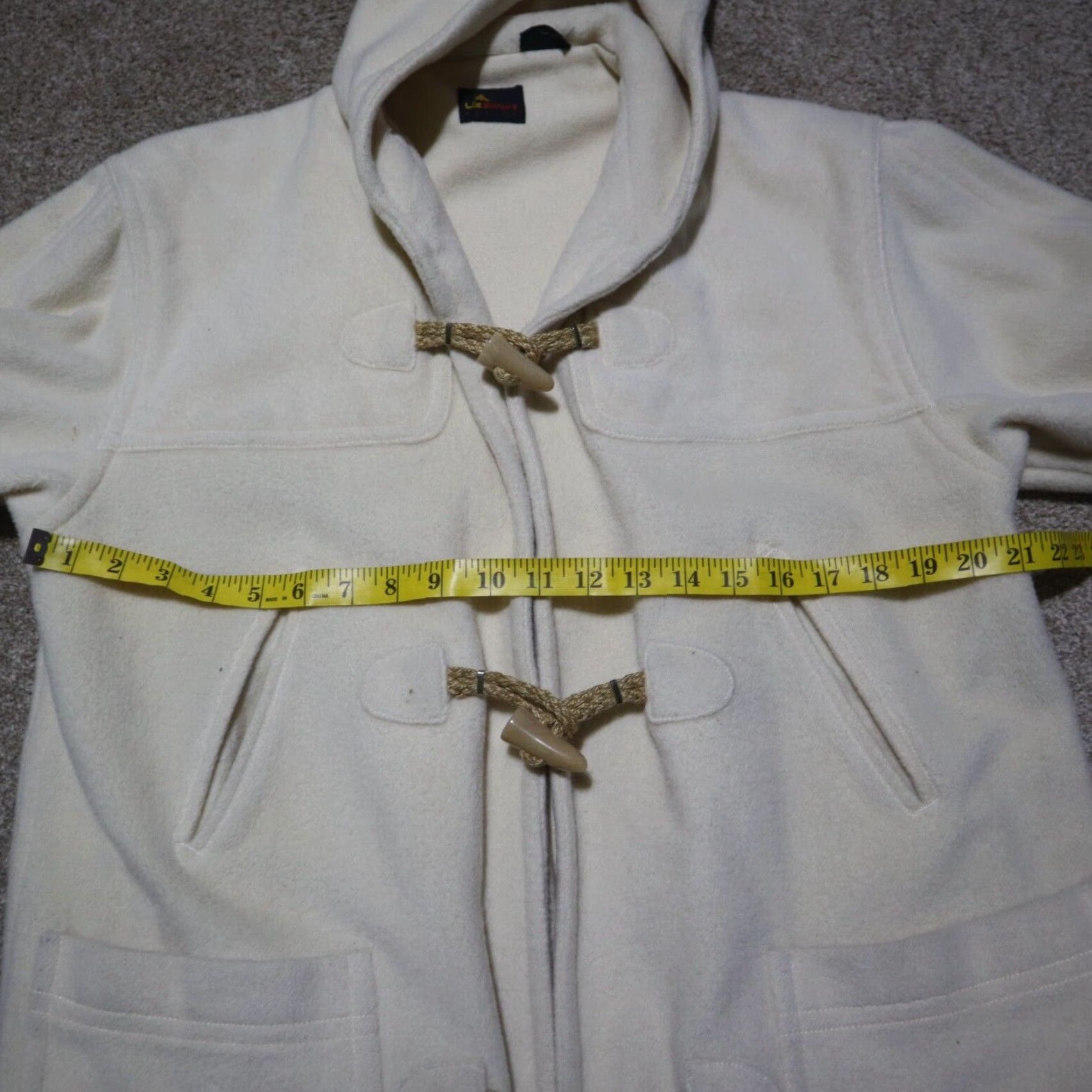 Vintage Lizsport Jacket Women's Petite Medium Ma 70% Wool Beige Pockets Utility Coat 90s City Teachers Mens Womens Size M / US 6-8 / IT 42-44 - 5 Thumbnail