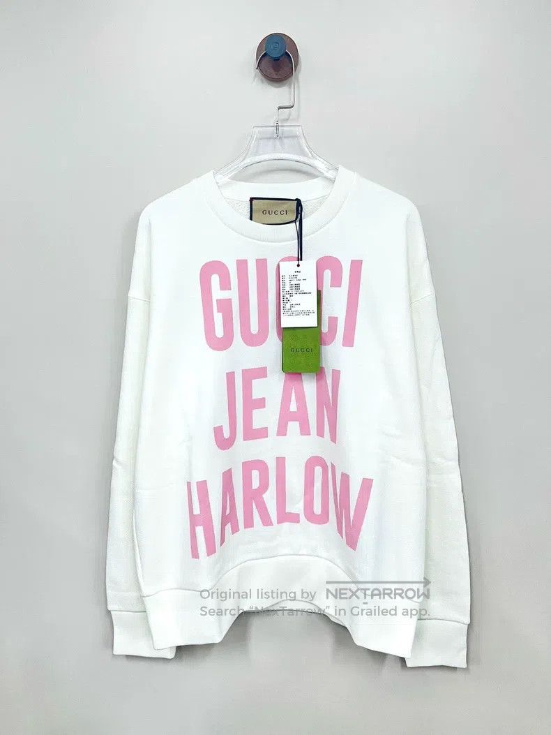 Gucci White double-sided printed logo large letter sweatsh