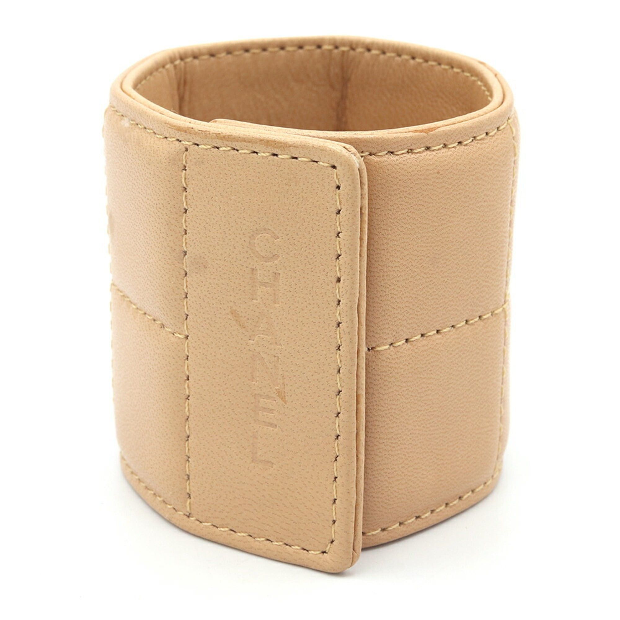 Chanel Chanel Chocolate Bar Bracelet, Beige Leather Bangle, Women's CHANEL Size ONE SIZE - 1 Thumbnail