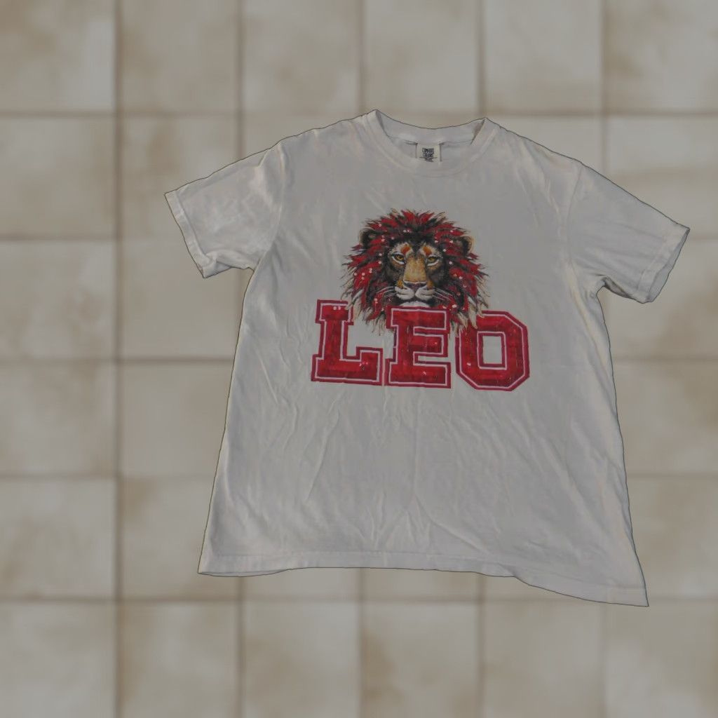 Comfort Colors Comfort Colors T-Shirt Large Mens Beige Leo Lion Zodiac Graphic Crew Neck Short Sleeve Cotton Size US L / EU 52-54 / 3 - 1 Thumbnail
