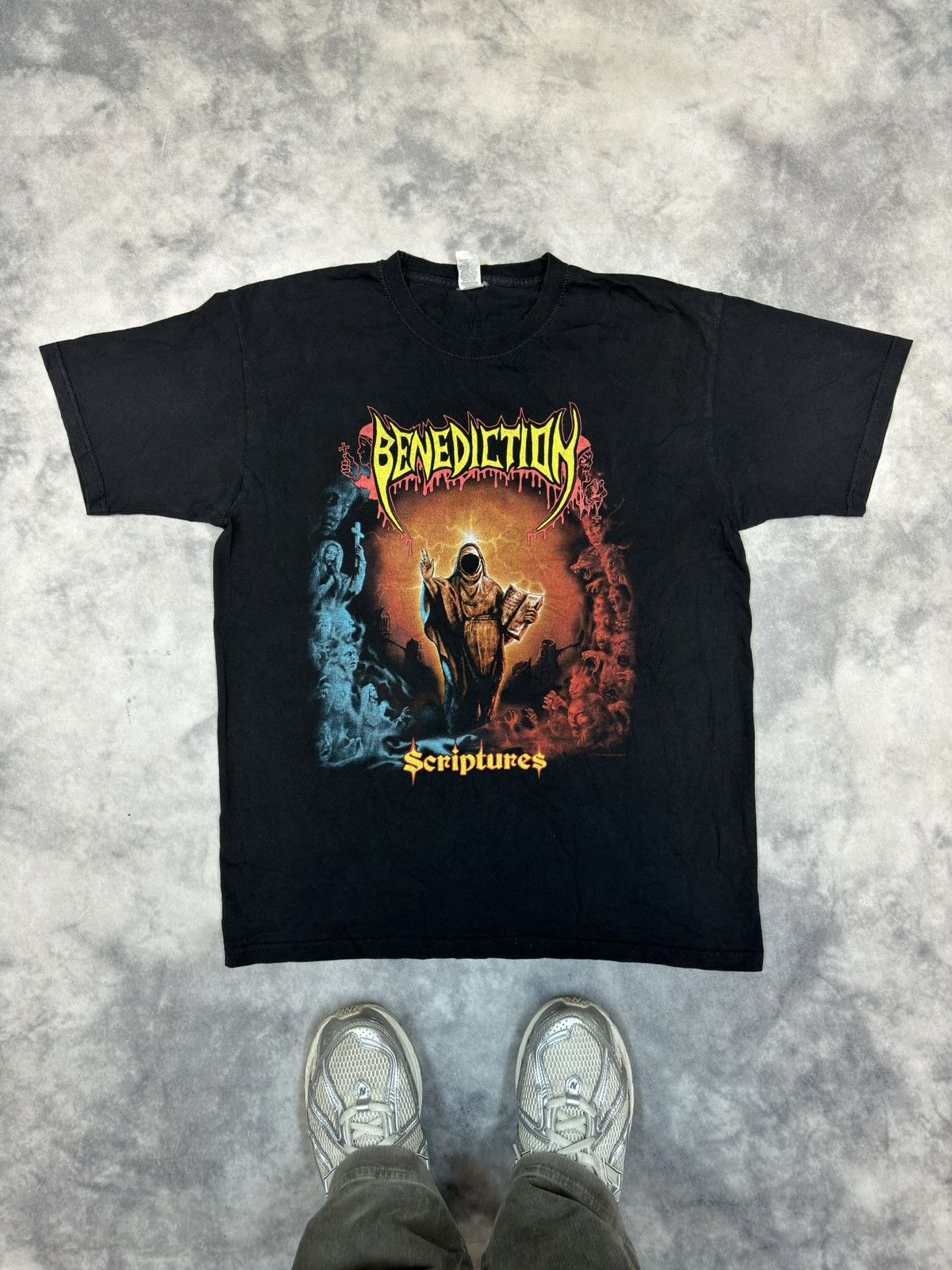 Band Tees × Vintage Vintage 2020 Benediction Scriptures Tee Band Rock Metal 00s Size US L / EU 52-54 / 3 - 1 Thumbnail
