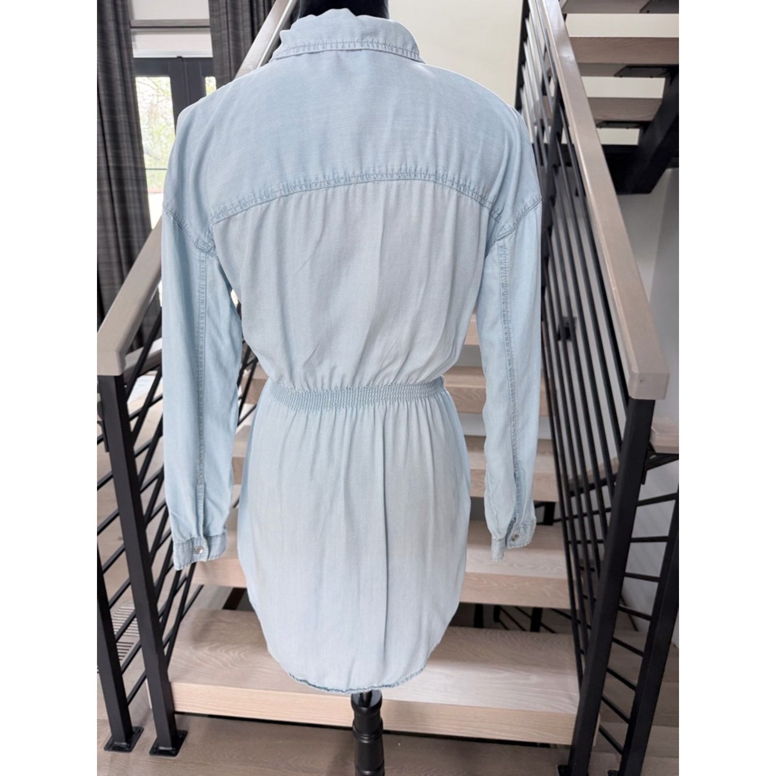 Guess Guess Y2K Long Sleeve Light Blue Button-Front Shirt Dress XS Size XS / US 0-2 / IT 36-38 - 5 Thumbnail