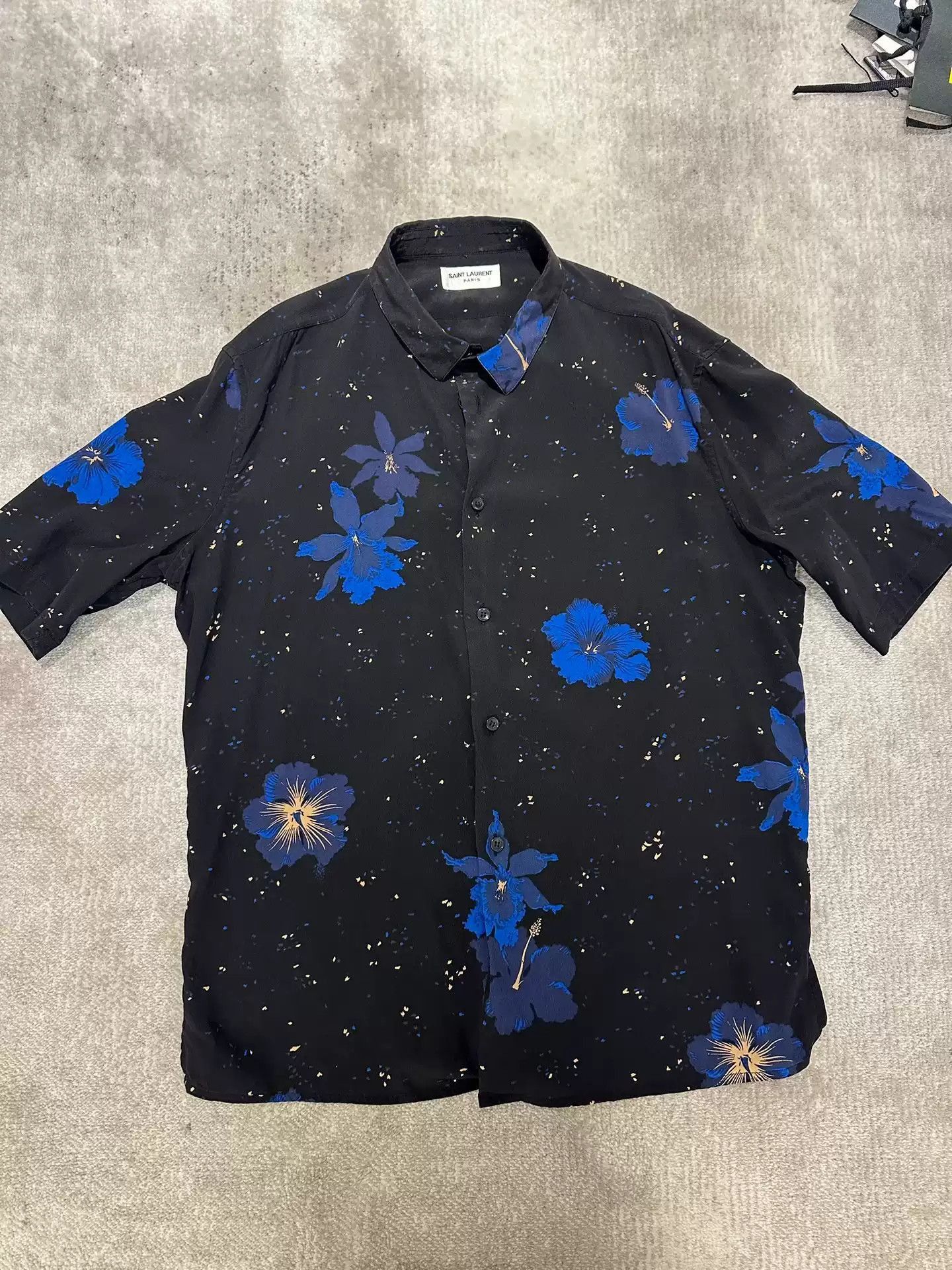 Saint Laurent Paris Saint Laurent YSL SLP SS21 colorful hibiscus silk crepe sho Size US M / EU 48-50 / 2 - 1 Thumbnail