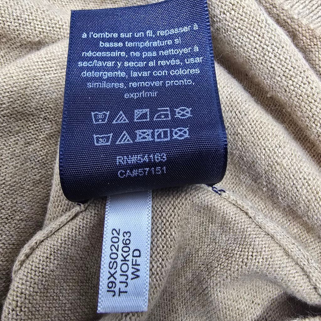 Tommy Hilfiger Women's Tommy Hilfiger V-Neck Sweater SP Beige with Stripes Size S / US 4 / IT 40 - 7 Thumbnail