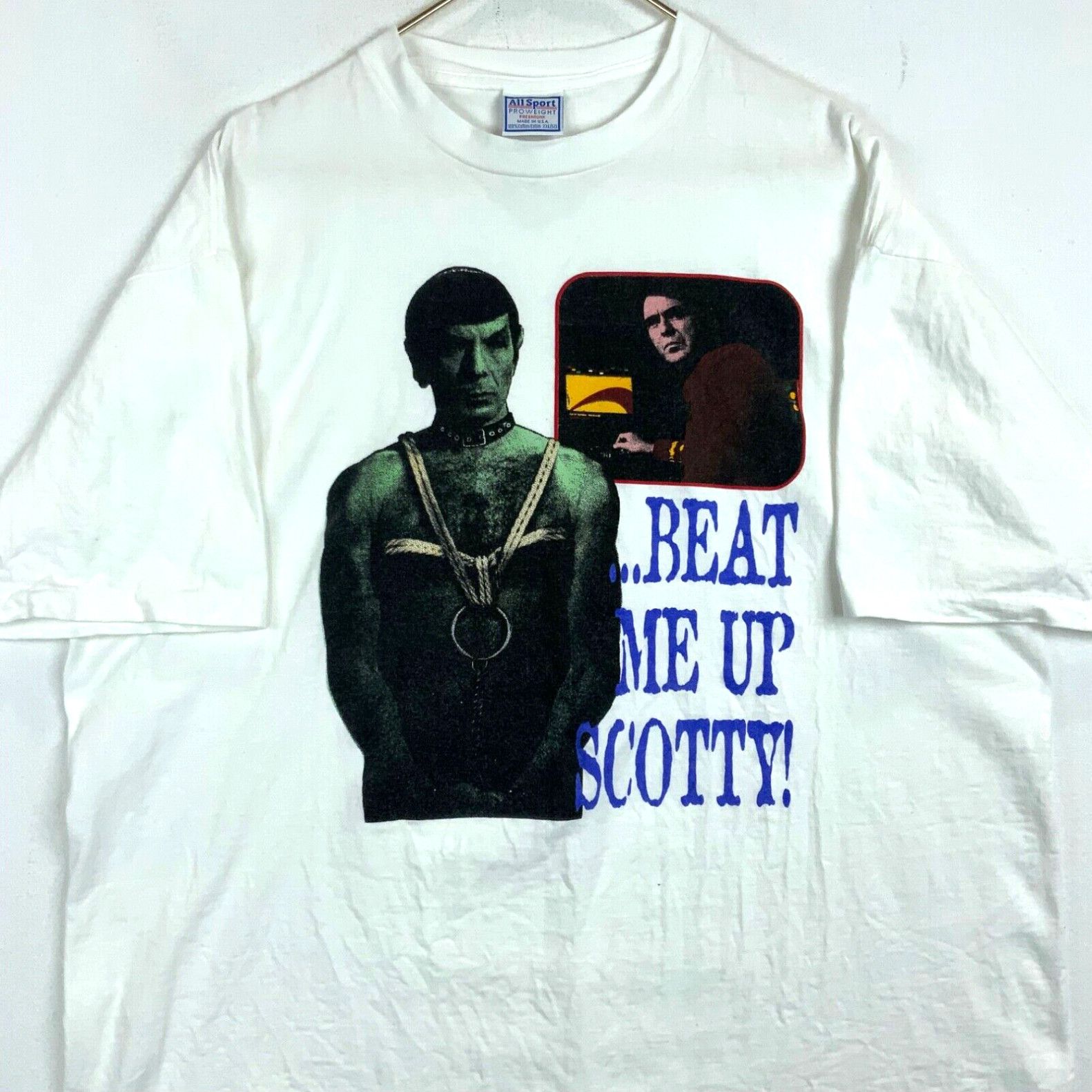 Image of Vintage Beat Me Up Scotty All Sport T-Shirt Size 2Xl Single Stitch in White, Men's