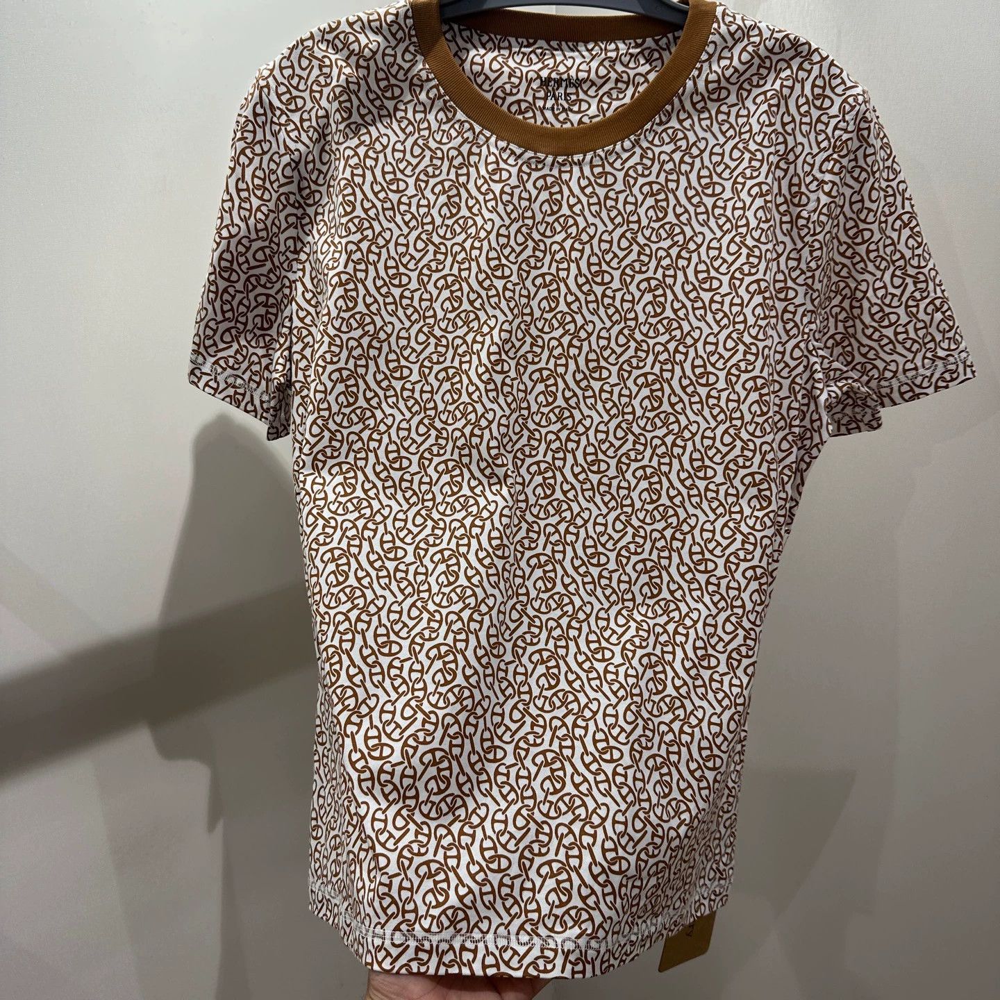 Hermes Hermès may617 all-over pig nose SS tee 44 cotton Size L / US 10 / IT 46 - 6 Thumbnail