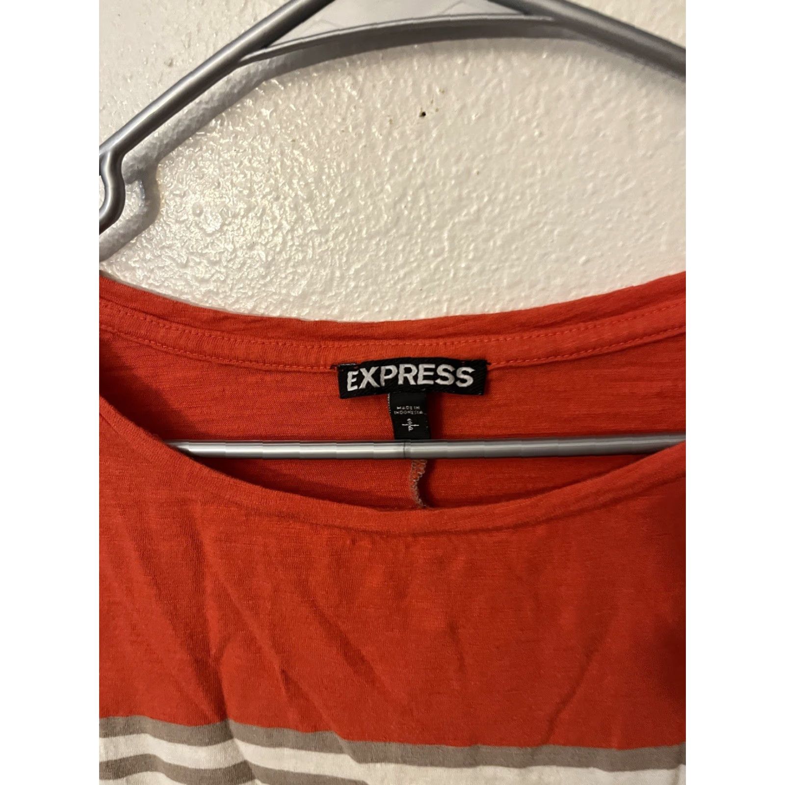 Express Express dress tunic stripes orange tan long sleeve Small stretch casual soft Size S / US 4 / IT 40 - 2 Thumbnail