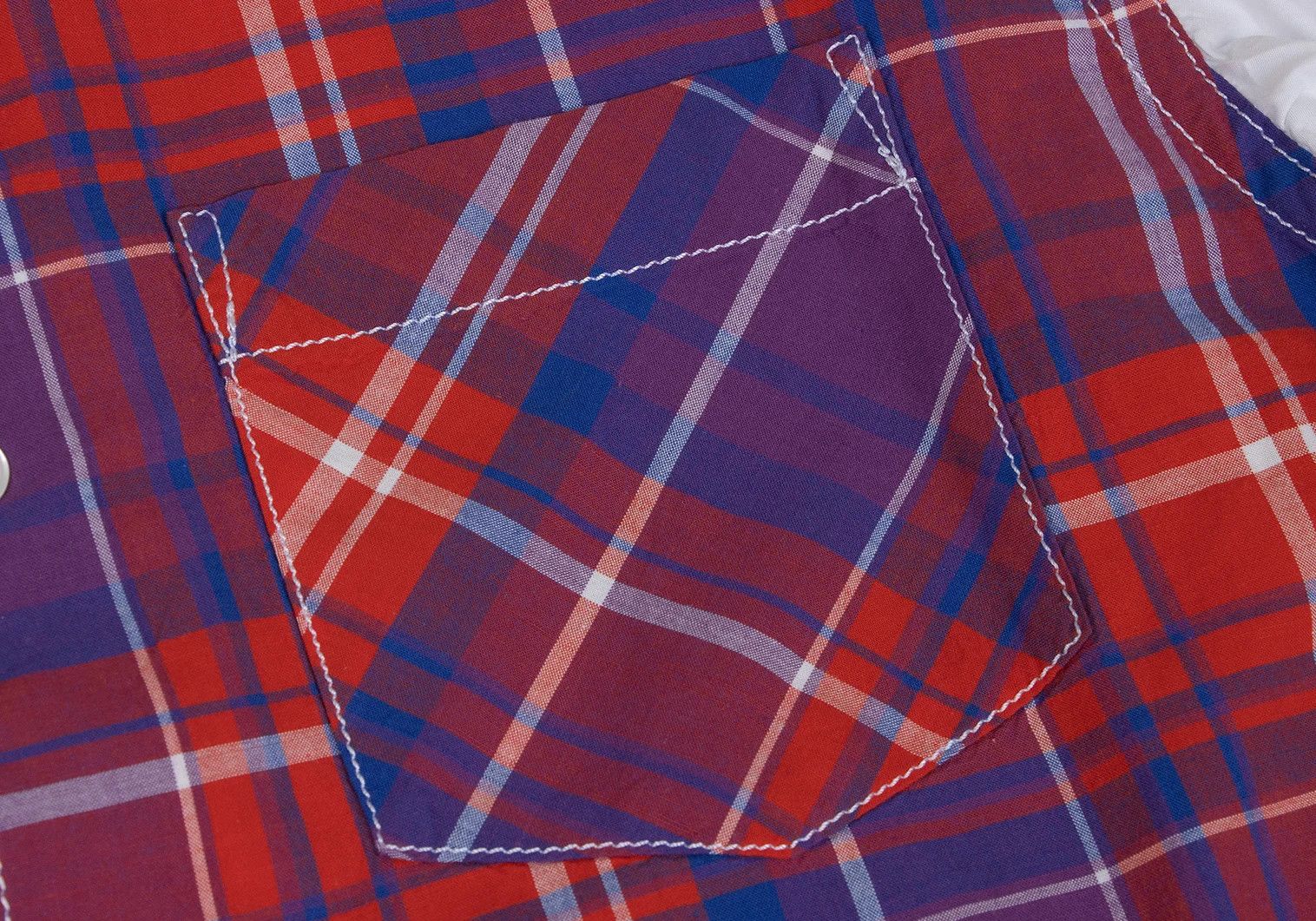 Ganryu Check Mesh Long Sleeve Shirt in Red and White, L Size US L / EU 52-54 / 3 - 5 Thumbnail