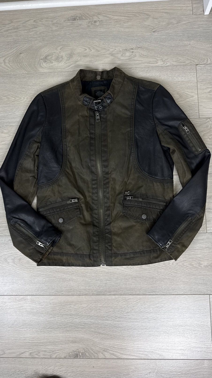 Harley Davidson Harley Davidson Wax Cotton Leather Jacket Size US L / EU 52-54 / 3 - 4 Thumbnail