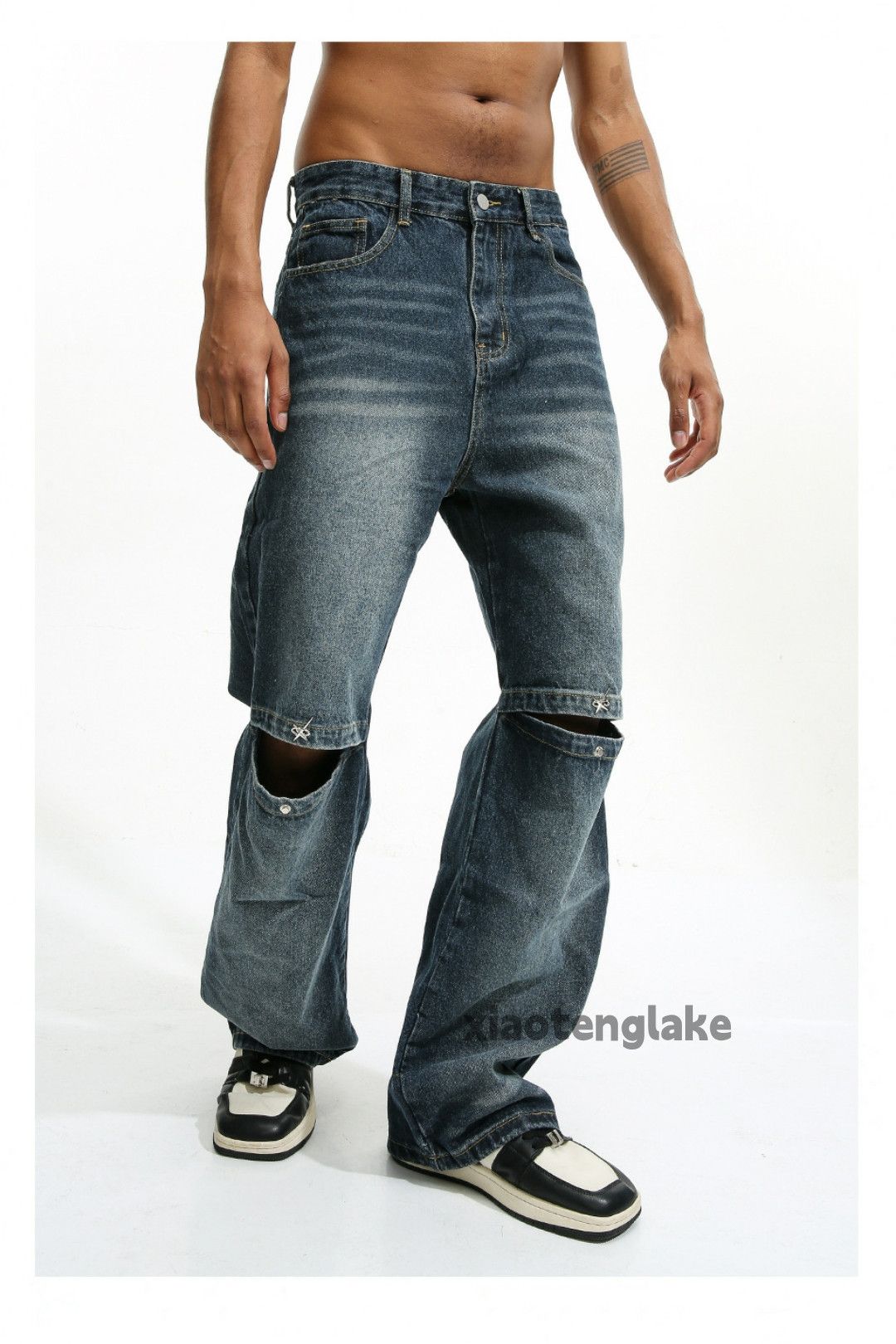 Jean × Vintage washed faded skate hiphop loose baggy jeans Size US 30 / EU 46 - 1 Thumbnail