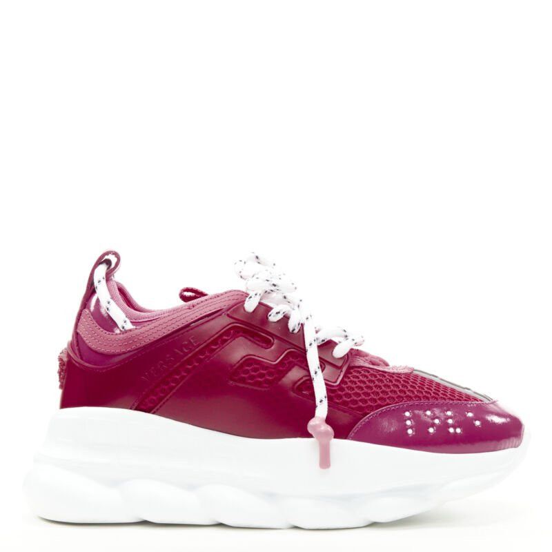 VERSACE Chain Reaction fuschia pink white chunky sneaker EU36 US6