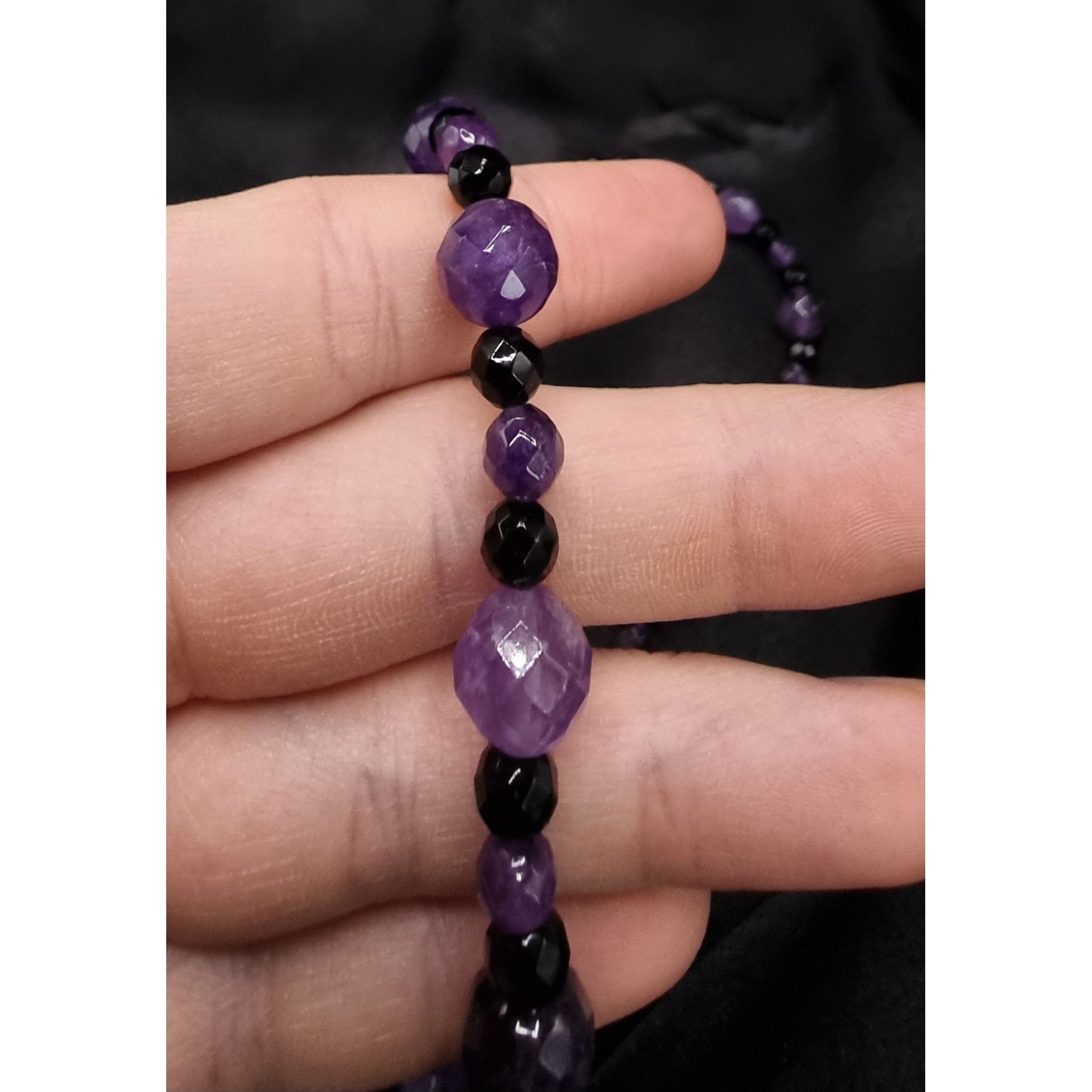 Vintage Jay King Mine Finds Amethyst & Onyx Long Necklace With 925 S Size ONE SIZE - 4 Thumbnail