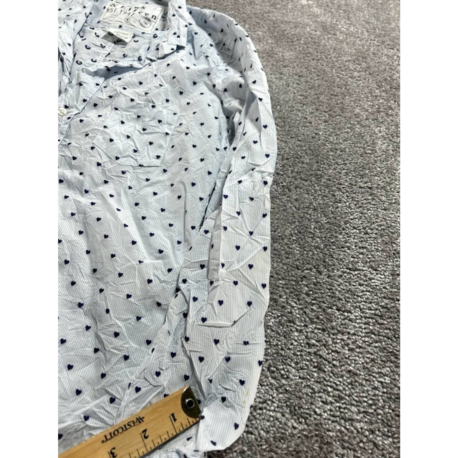 Frank & Eileen Frank & Eileen Shirt Womens Small Blue Barry Crinkle Heart Button Up Striped Long Sleeve Casual Size S / US 4 / IT 40 - 5 Thumbnail
