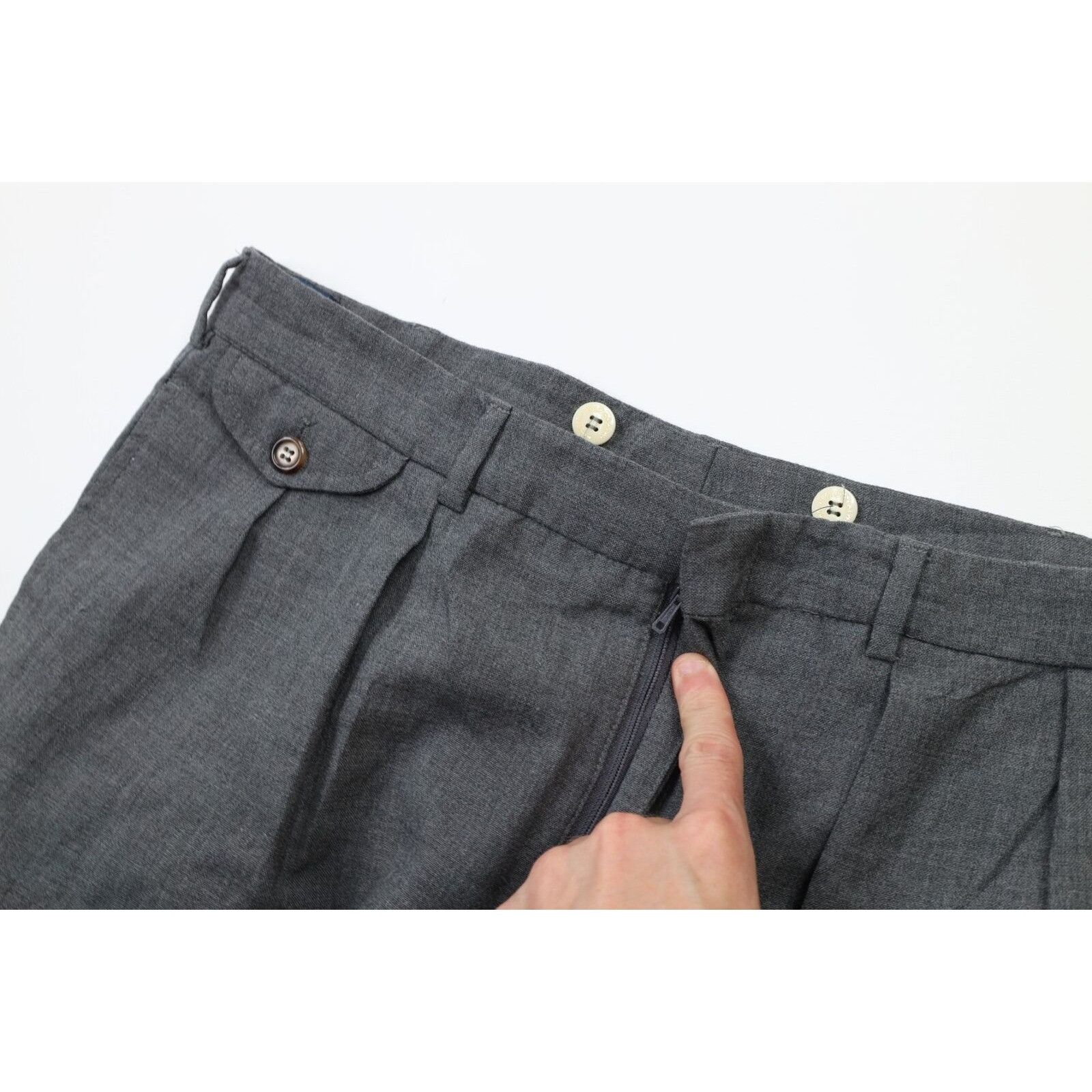 Ralph Lauren Vintage 80s Ralph Lauren Wool Pleated Wide Leg Pants Size US 34 / EU 50 - 5 Thumbnail